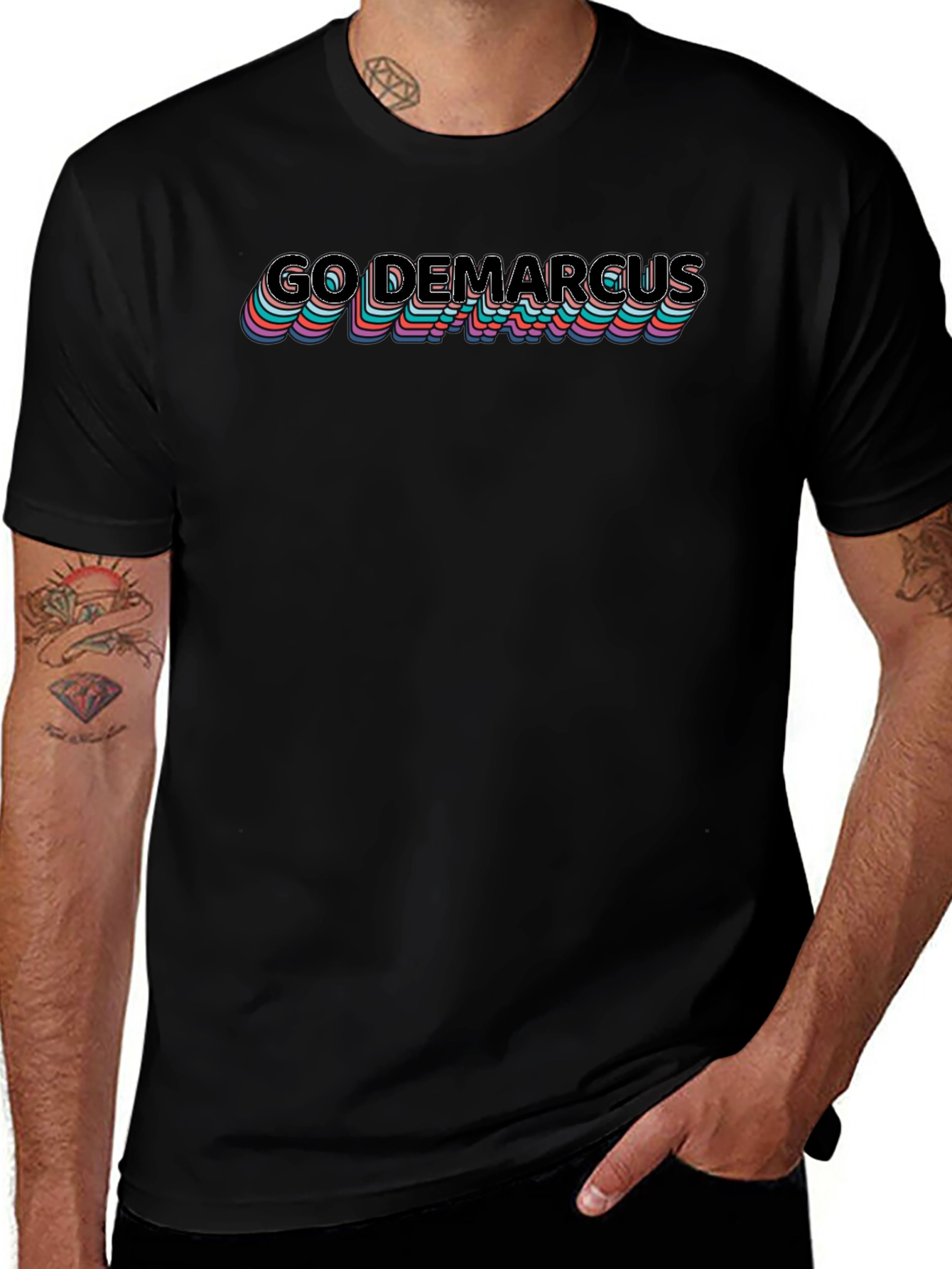 Go DeMarcus Retro T-Shirt - Black Cotton Tee