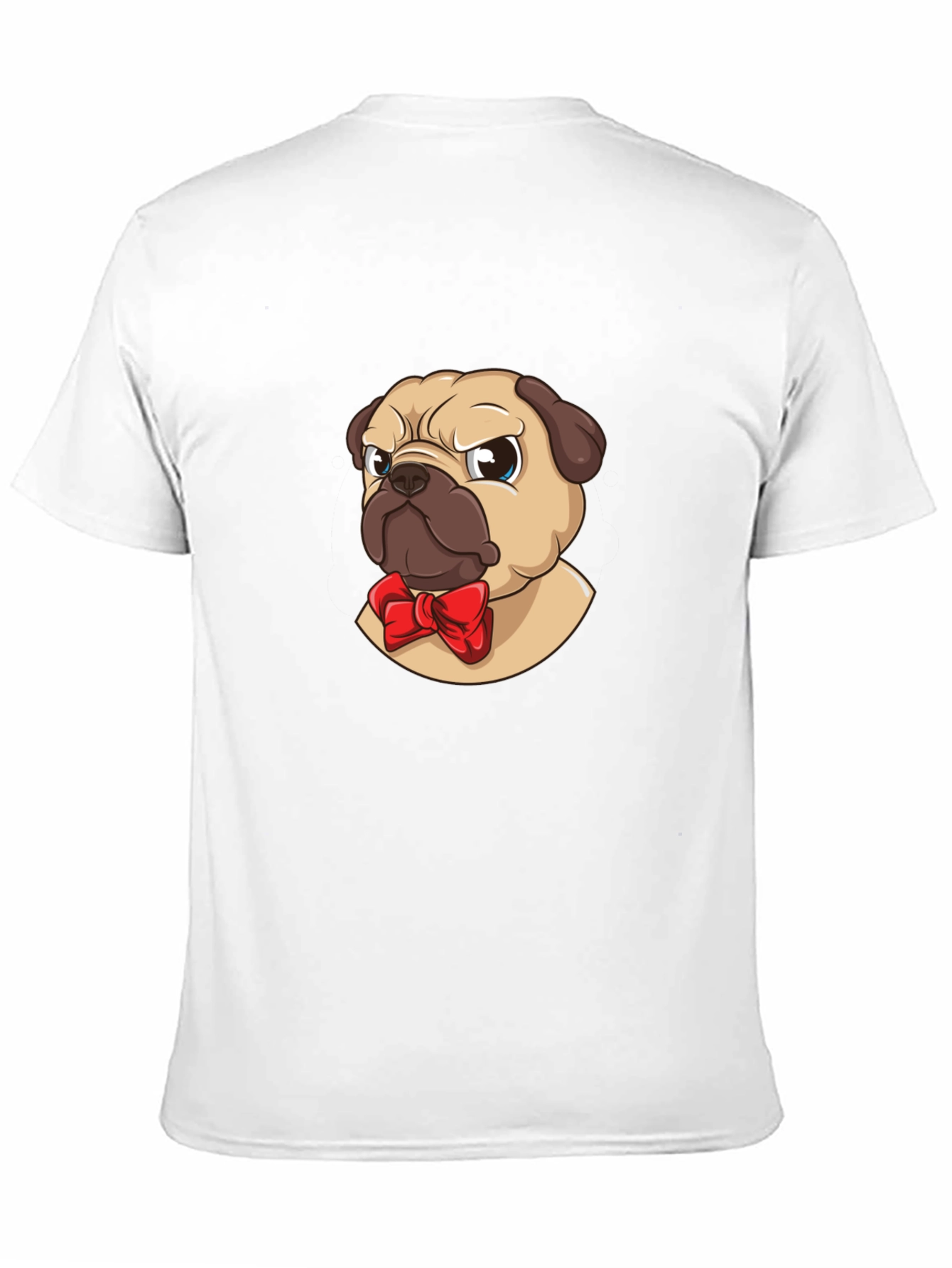Pug With Bow Tie Graphic Tee - Black