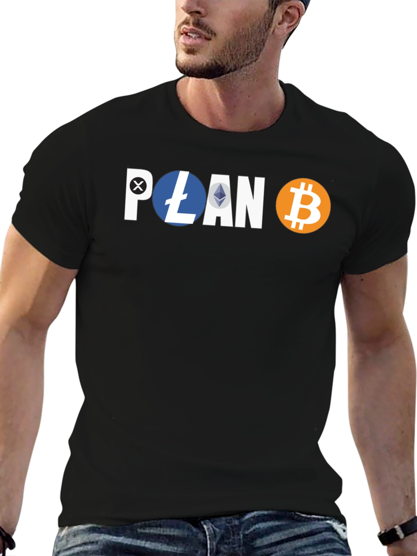 Crypto Hodler Black T-Shirt - Bitcoin Litecoin Ethereum Design