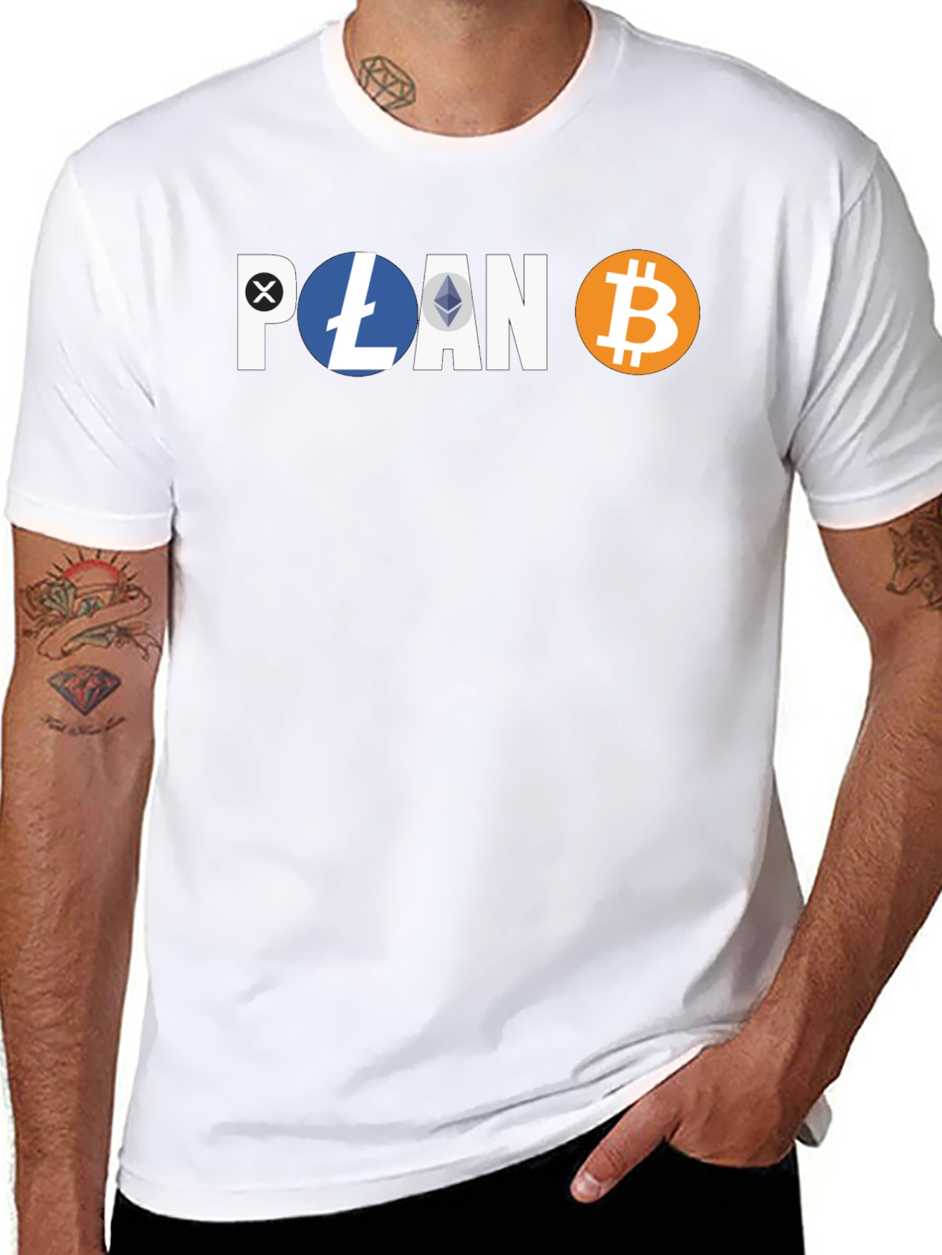 Crypto Hodler Black T-Shirt - Bitcoin Litecoin Ethereum Design