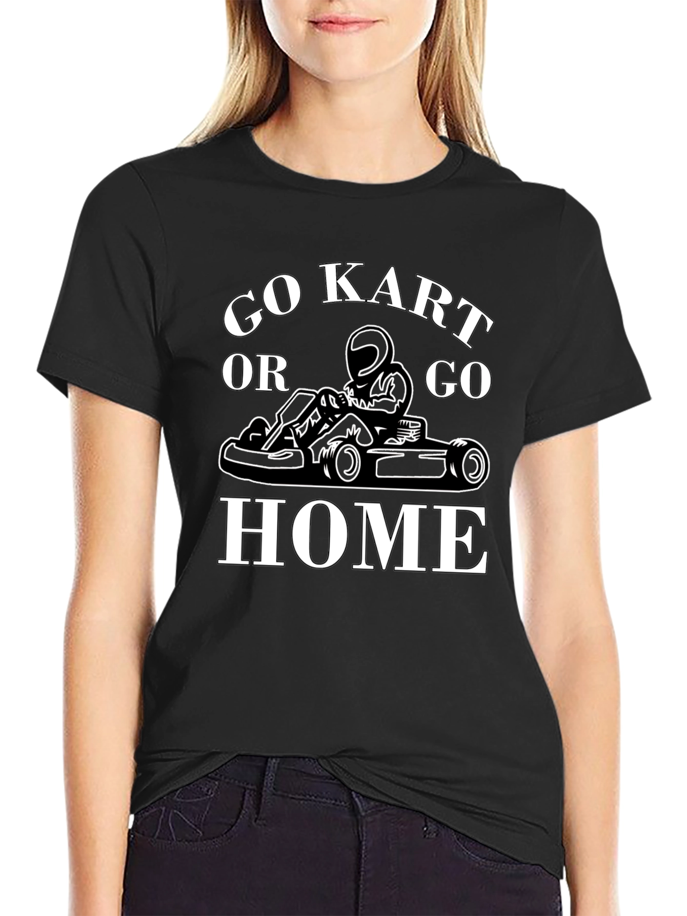 Go Kart or Go Home Black Graphic Tee