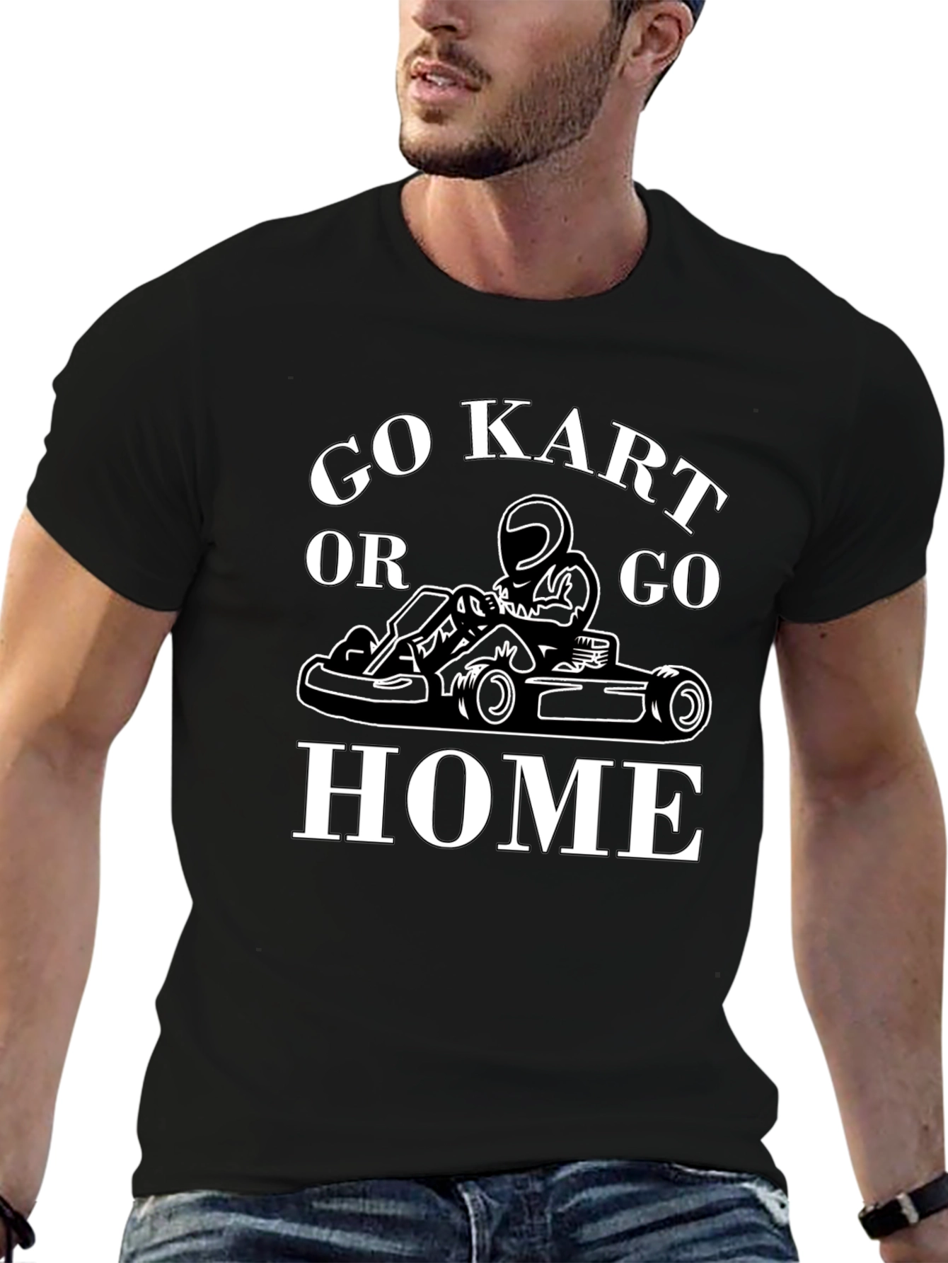 Go Kart or Go Home Black Graphic Tee