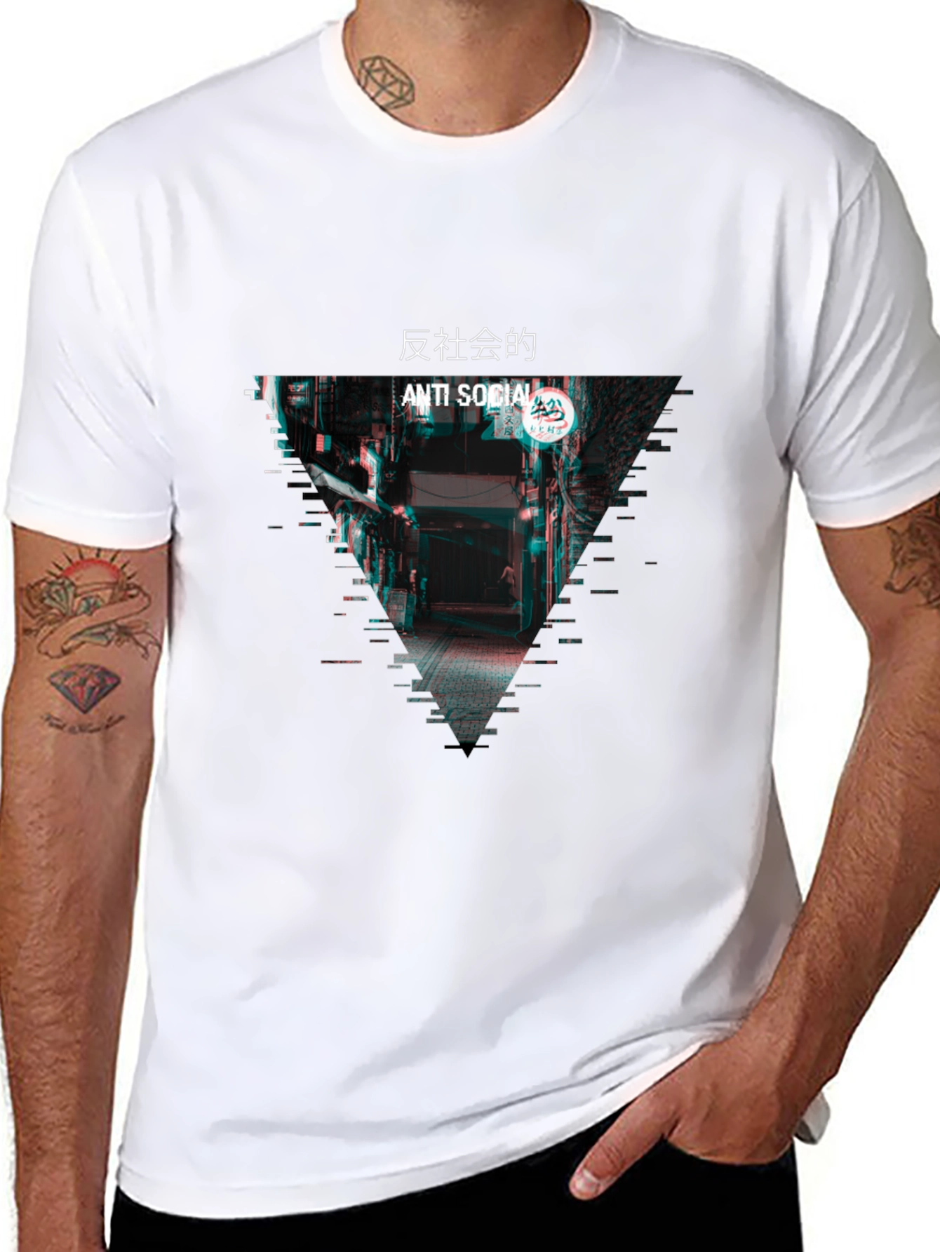 Anti Social Glitch T-Shirt - Urban Streetwear