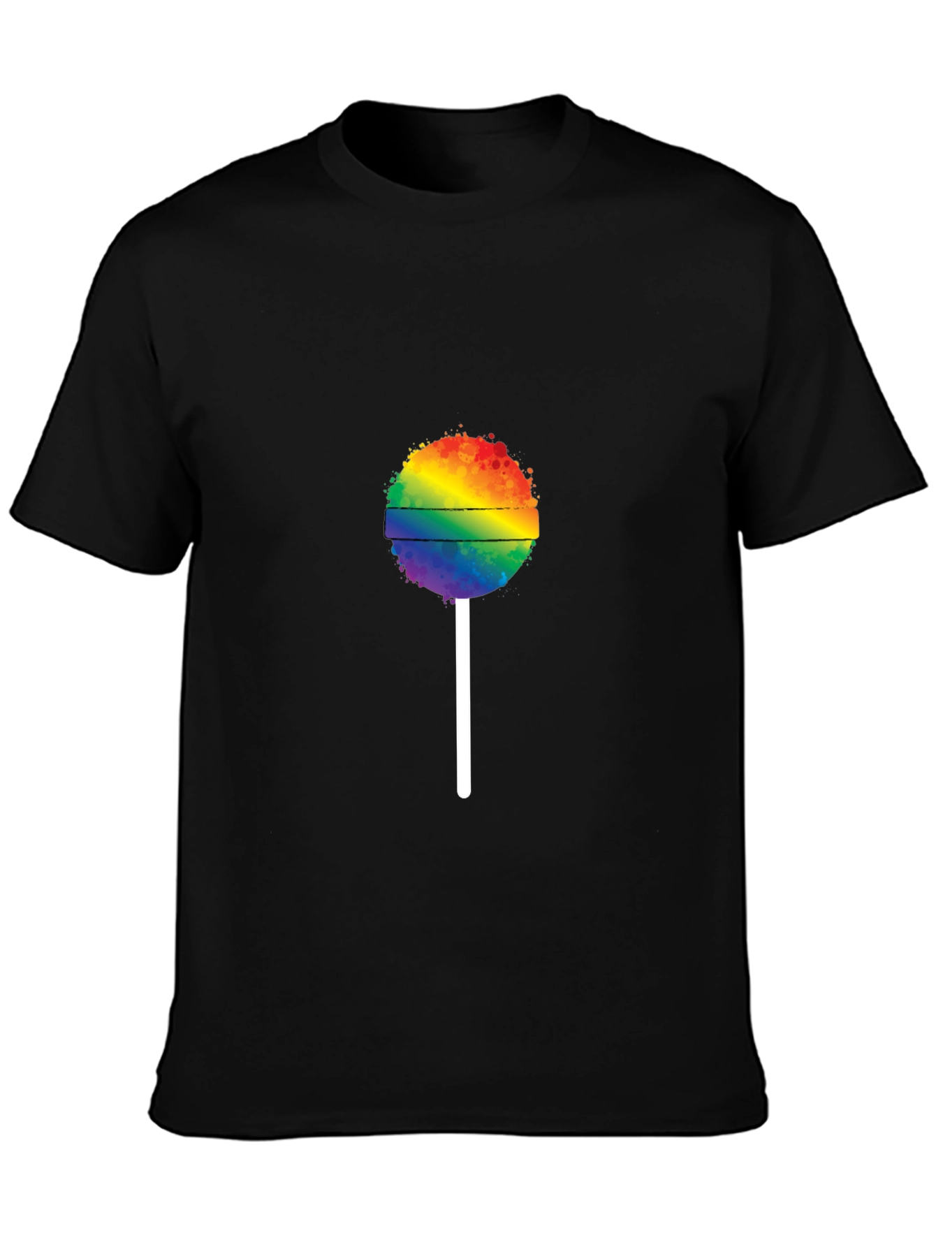 Rainbow Lollipop Graphic Tee - Black