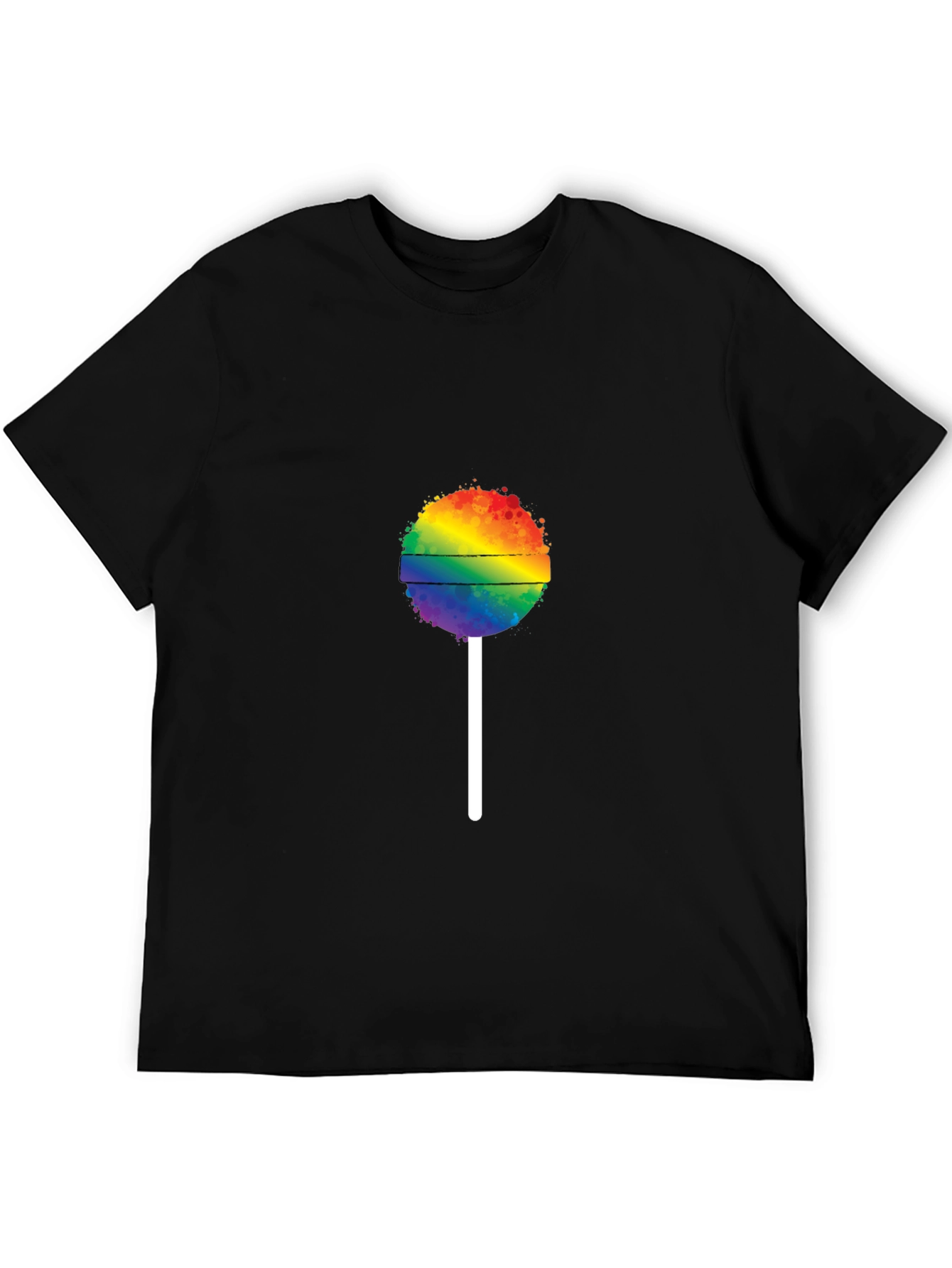 Rainbow Lollipop Graphic Tee - Black