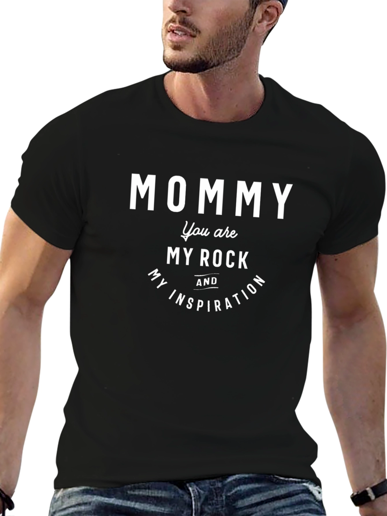 Mommy My Rock and Inspiration Black T-Shirt