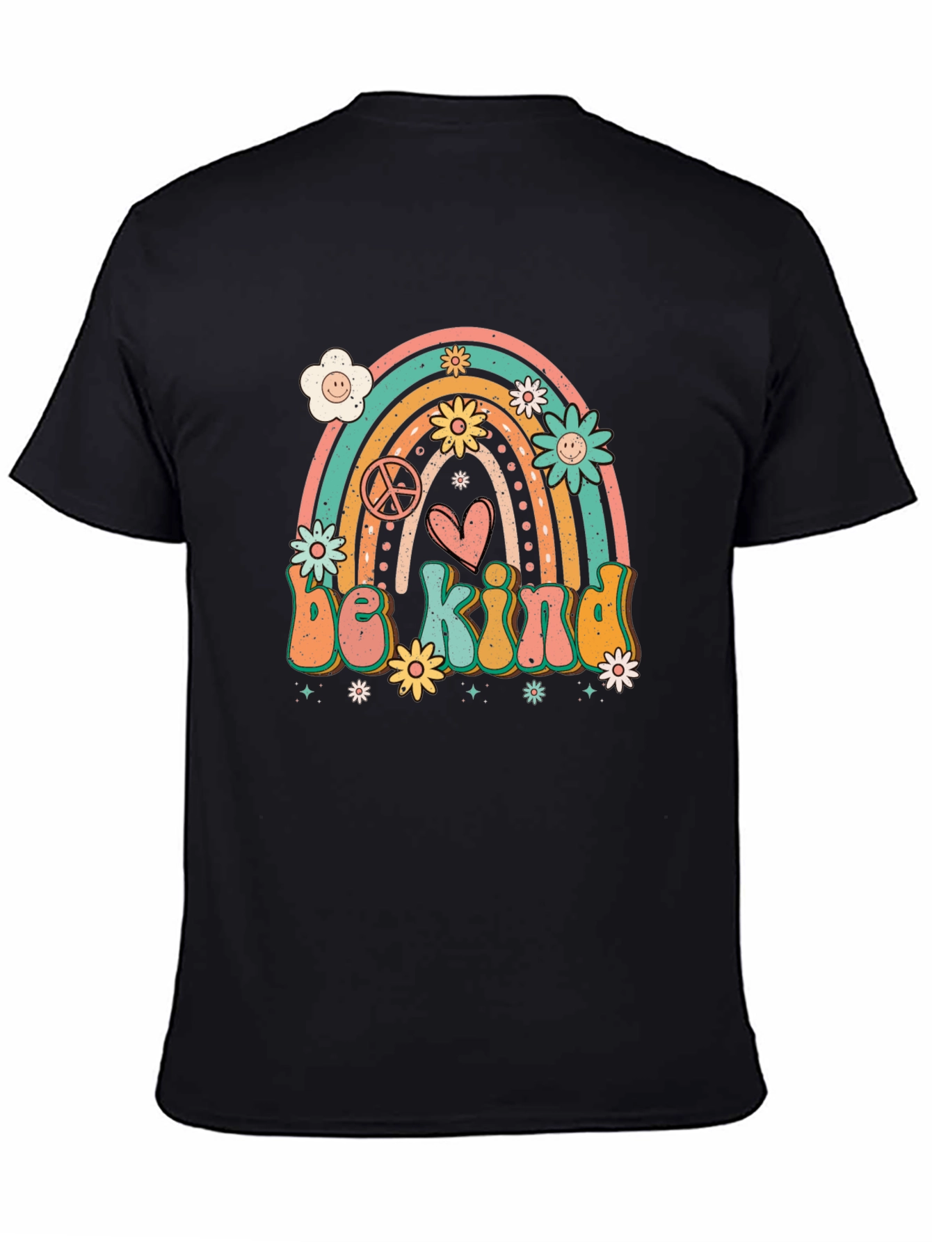 Be Kind Rainbow Graphic Tee - Black T-Shirt