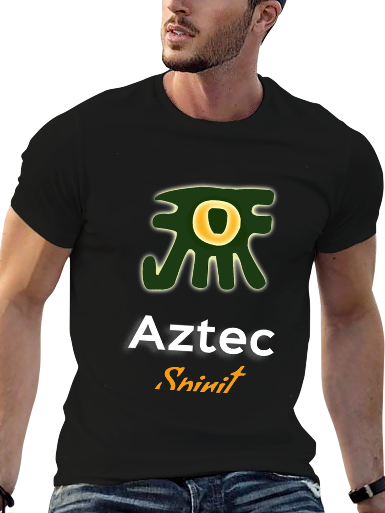 Aztec Spirit Graphic Tee - Stylish Black T-Shirt