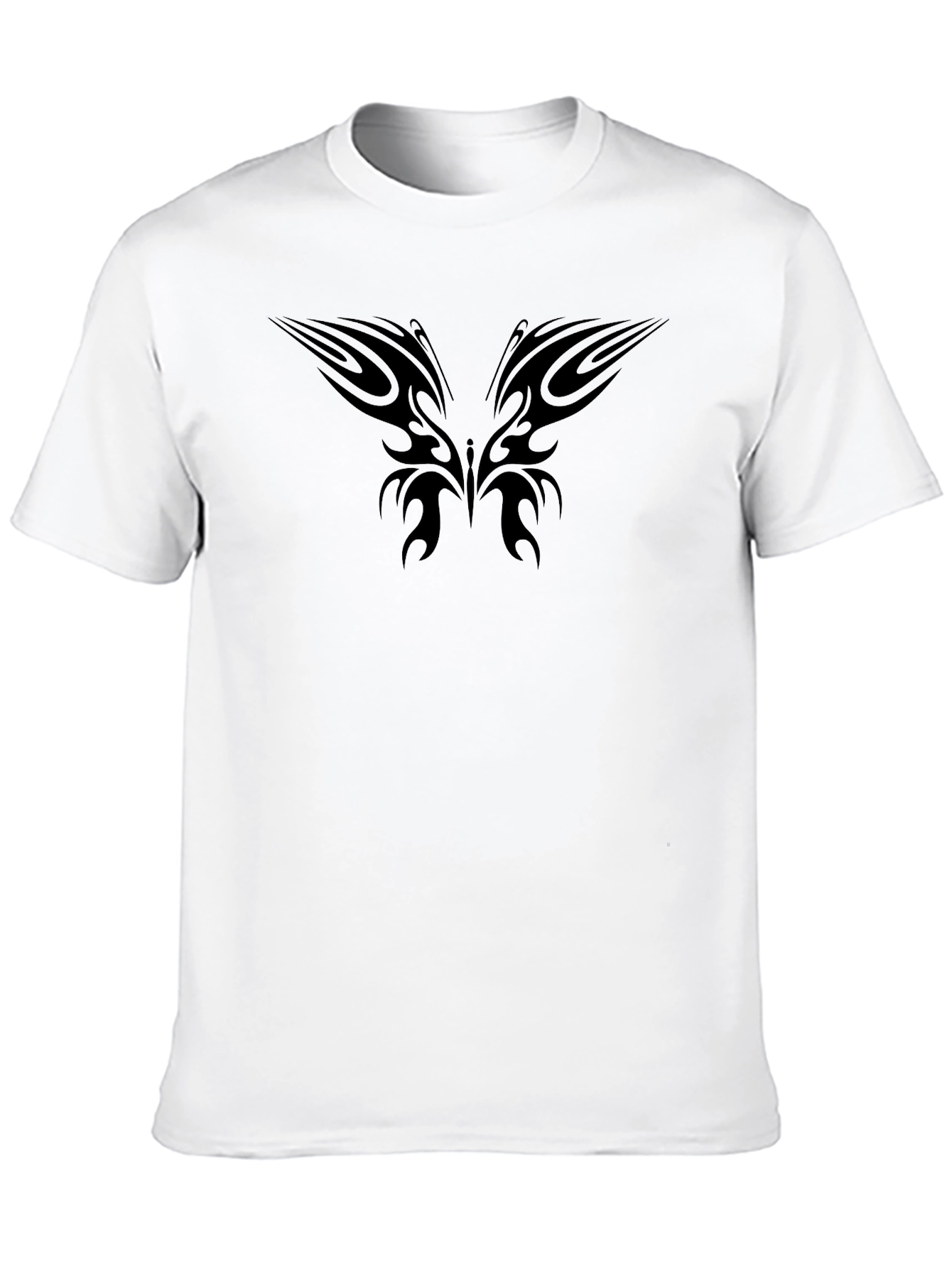 Tribal Butterfly Graphic Black T-Shirt
