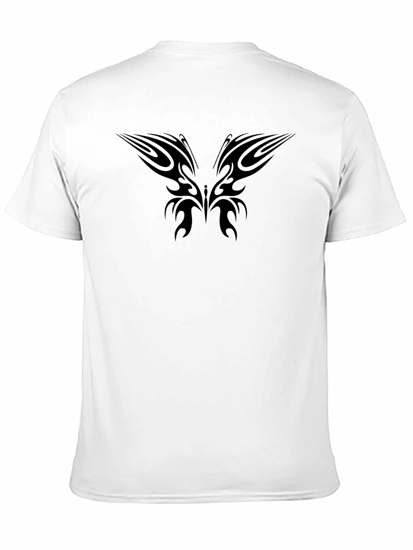 Tribal Butterfly Graphic Black T-Shirt