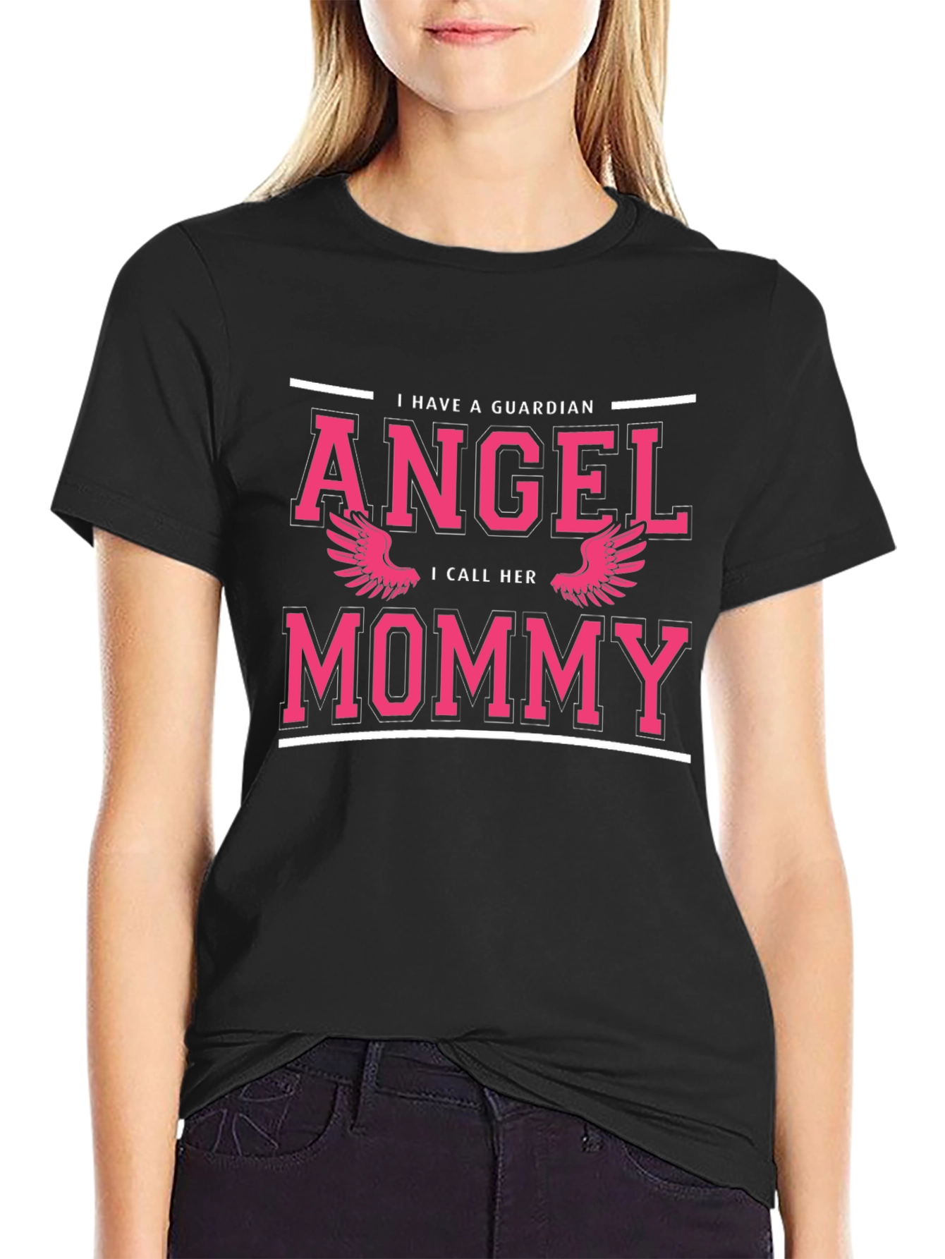 Guardian Angel Mommy Graphic T-Shirt