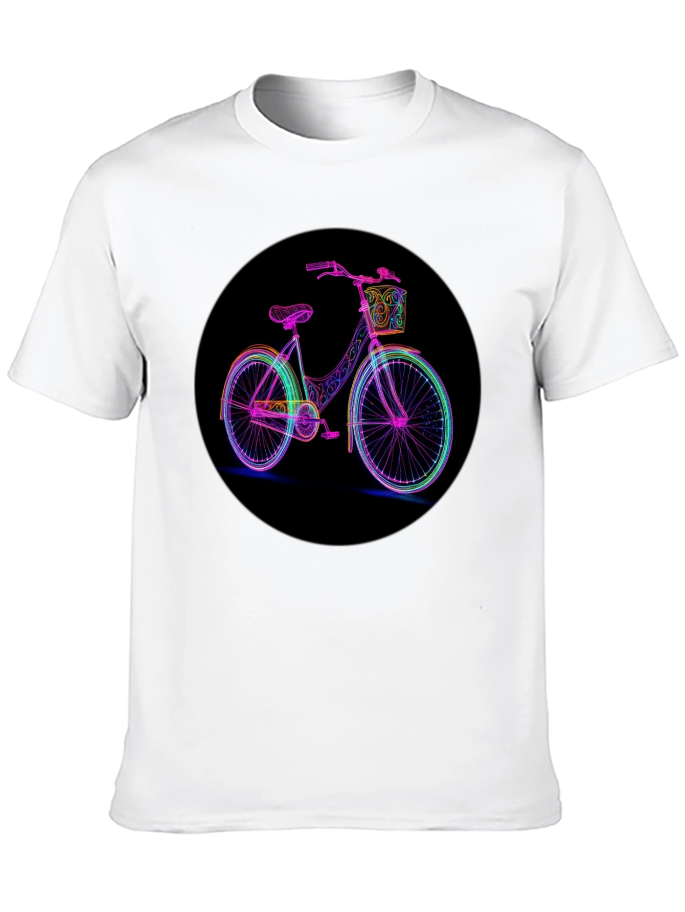 Neon Bicycle Graphic Black T-Shirt