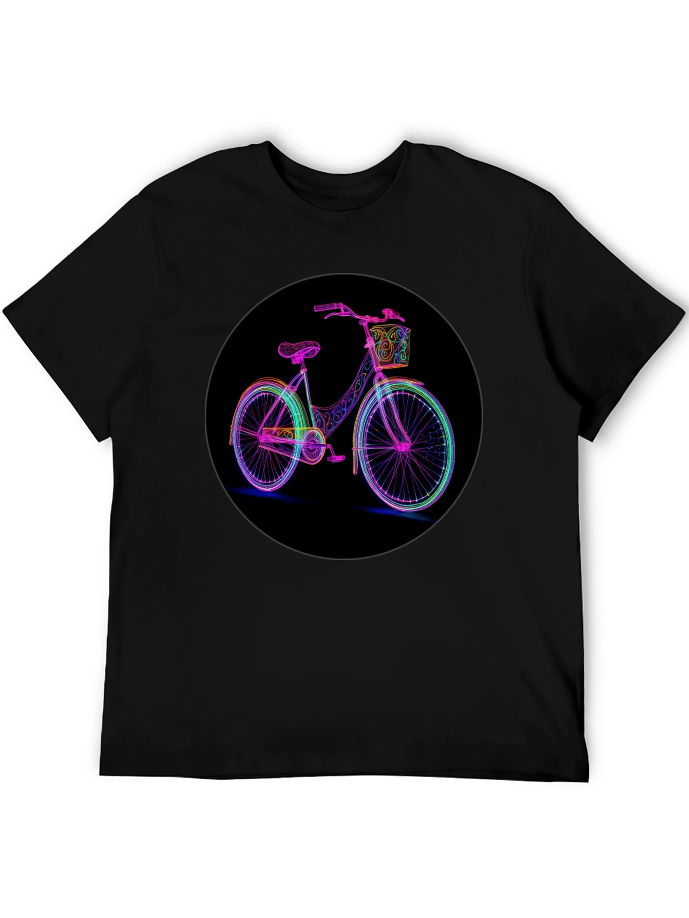 Neon Bicycle Graphic Black T-Shirt