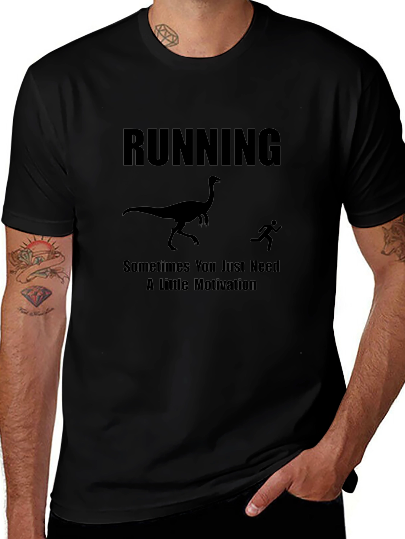 Running Motivation T-Shirt - Dinosaur Chase Tee
