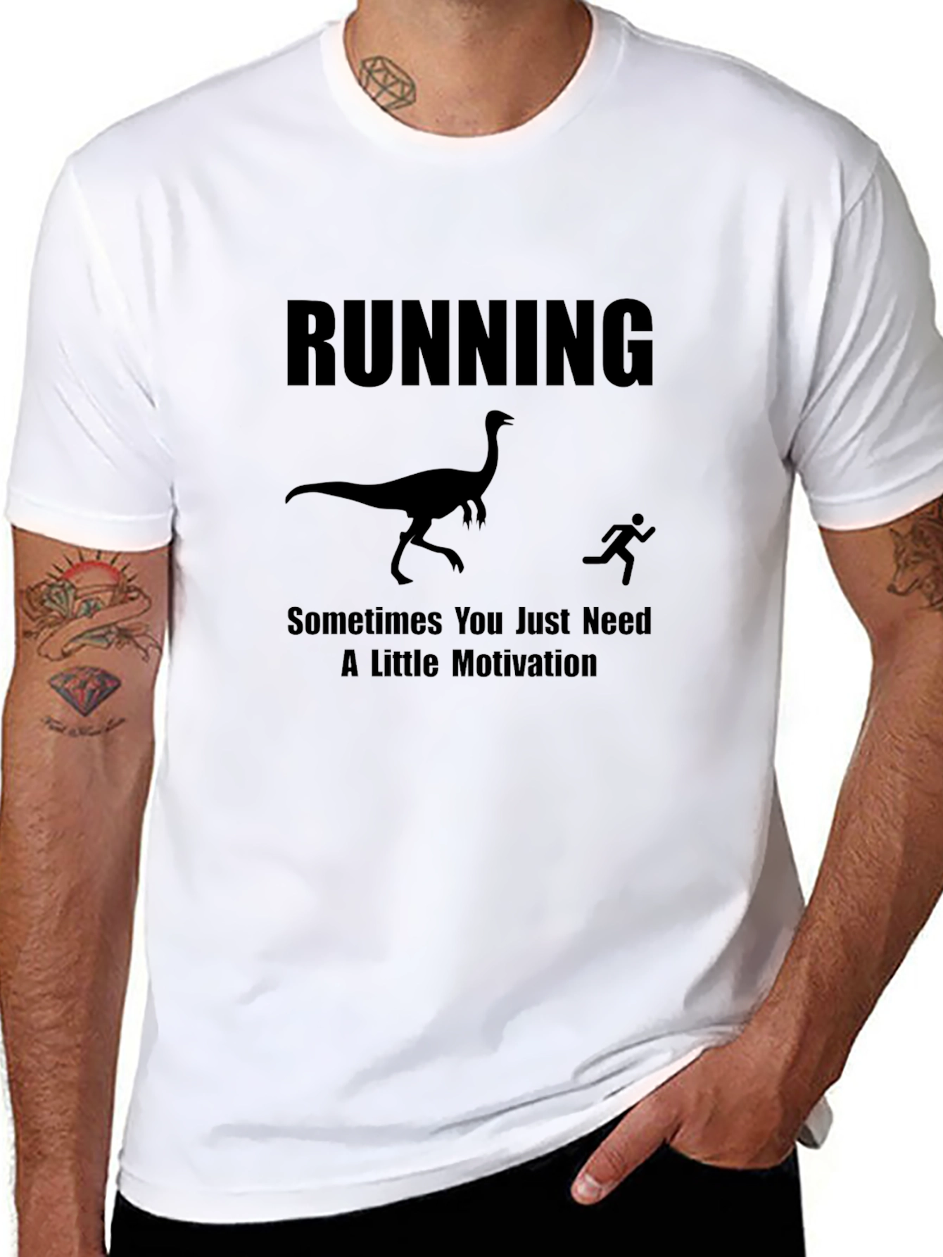 Running Motivation T-Shirt - Dinosaur Chase Tee