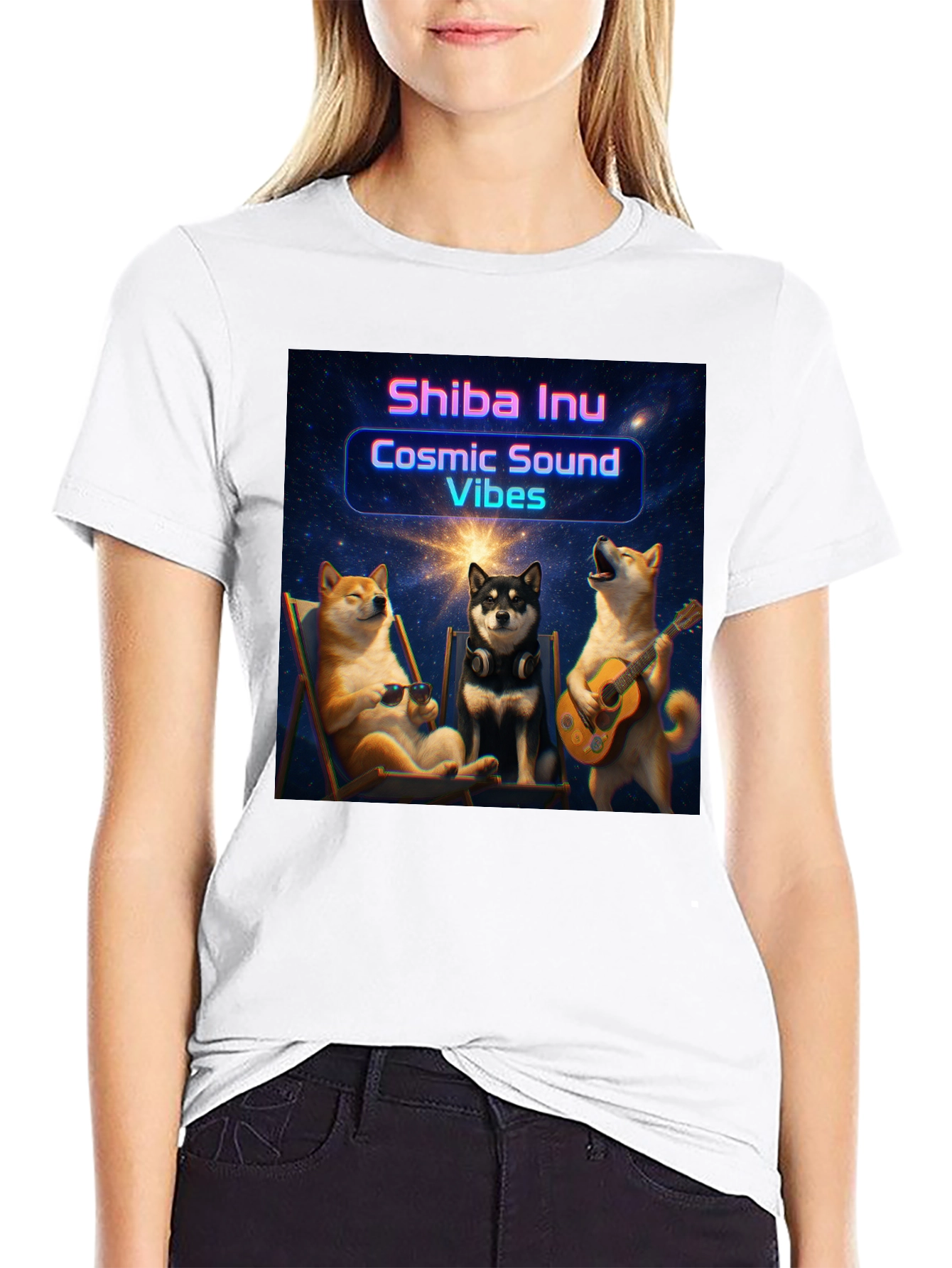Cosmic Shiba Inu Vibes T-Shirt
