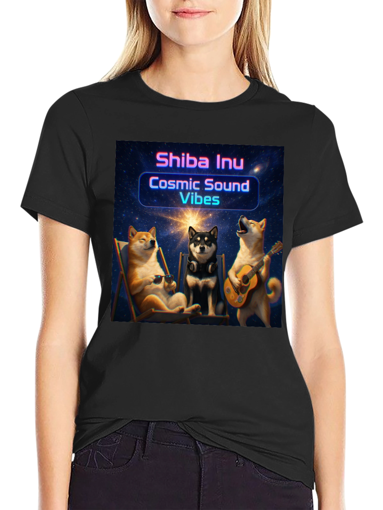 Cosmic Shiba Inu Vibes T-Shirt