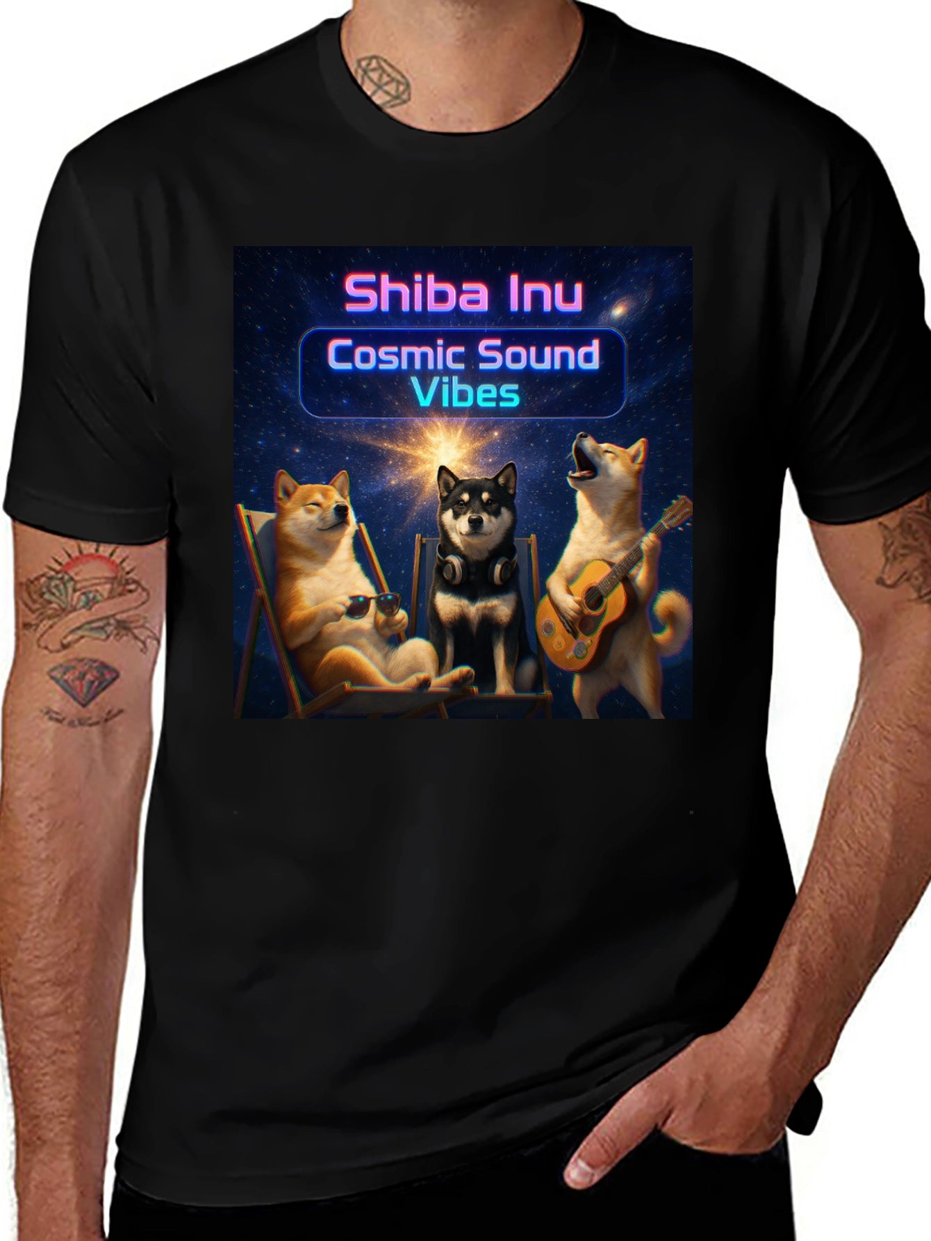 Cosmic Shiba Inu Vibes T-Shirt