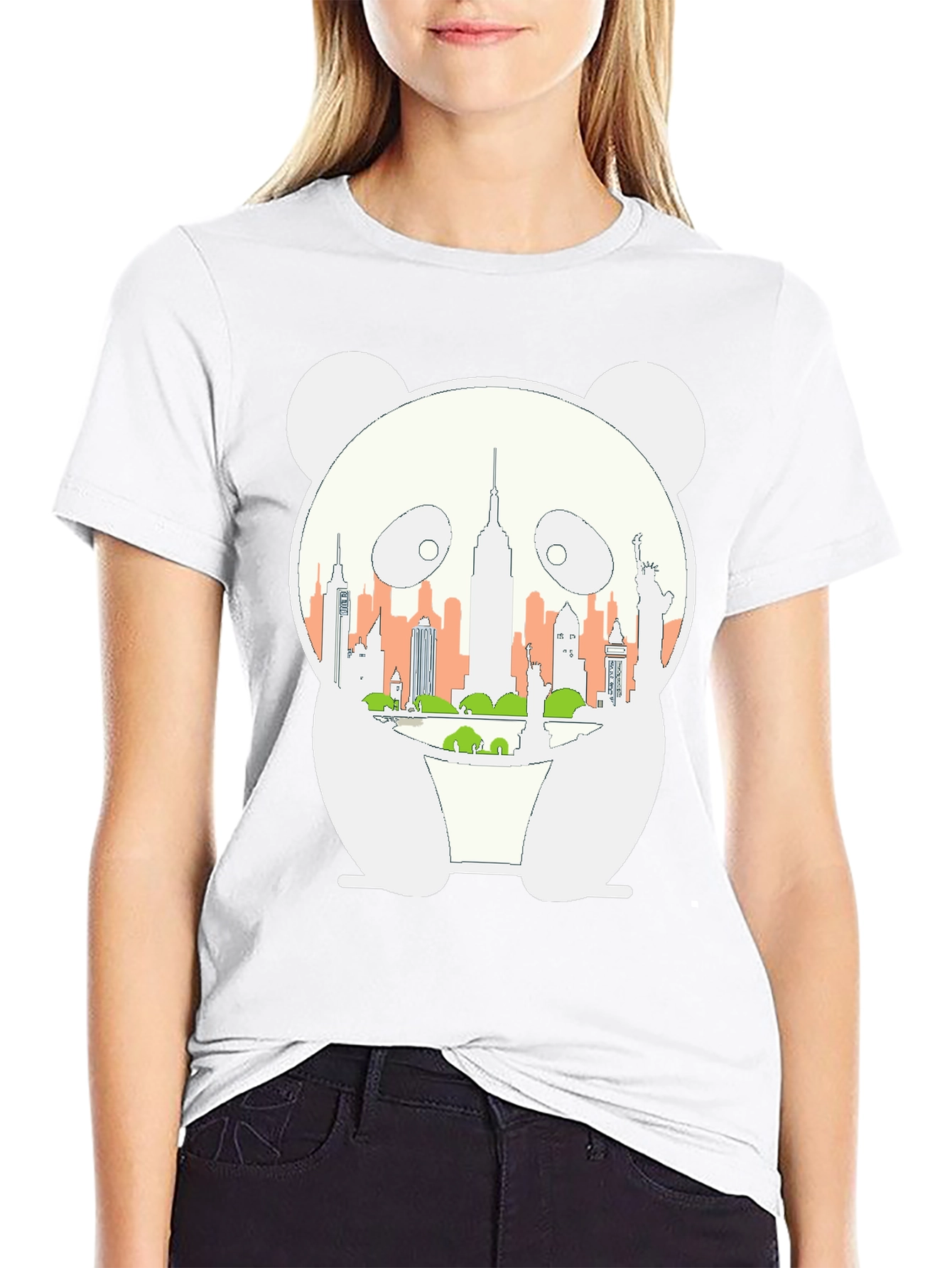 Panda NYC Skyline Graphic Tee
