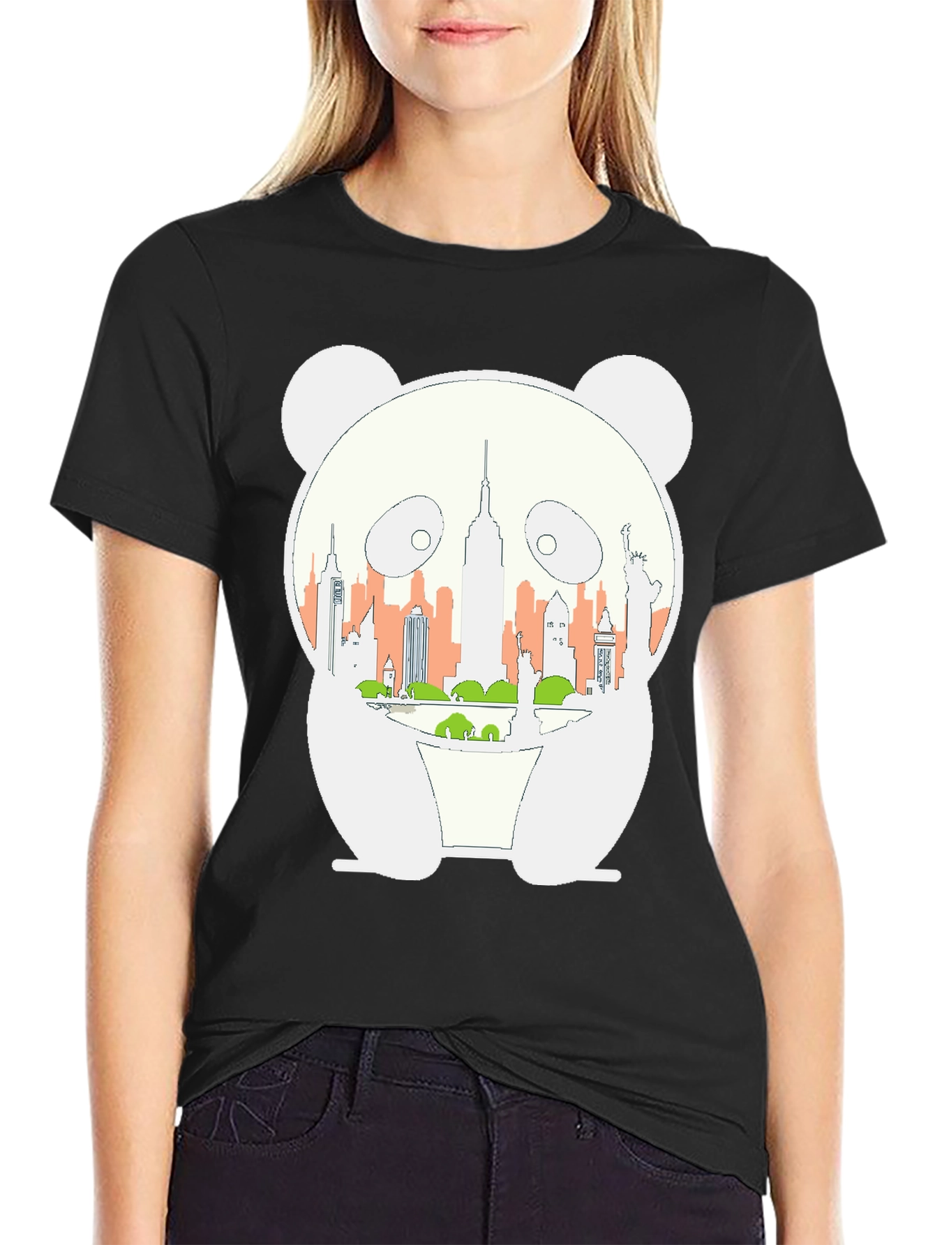 Panda NYC Skyline Graphic Tee
