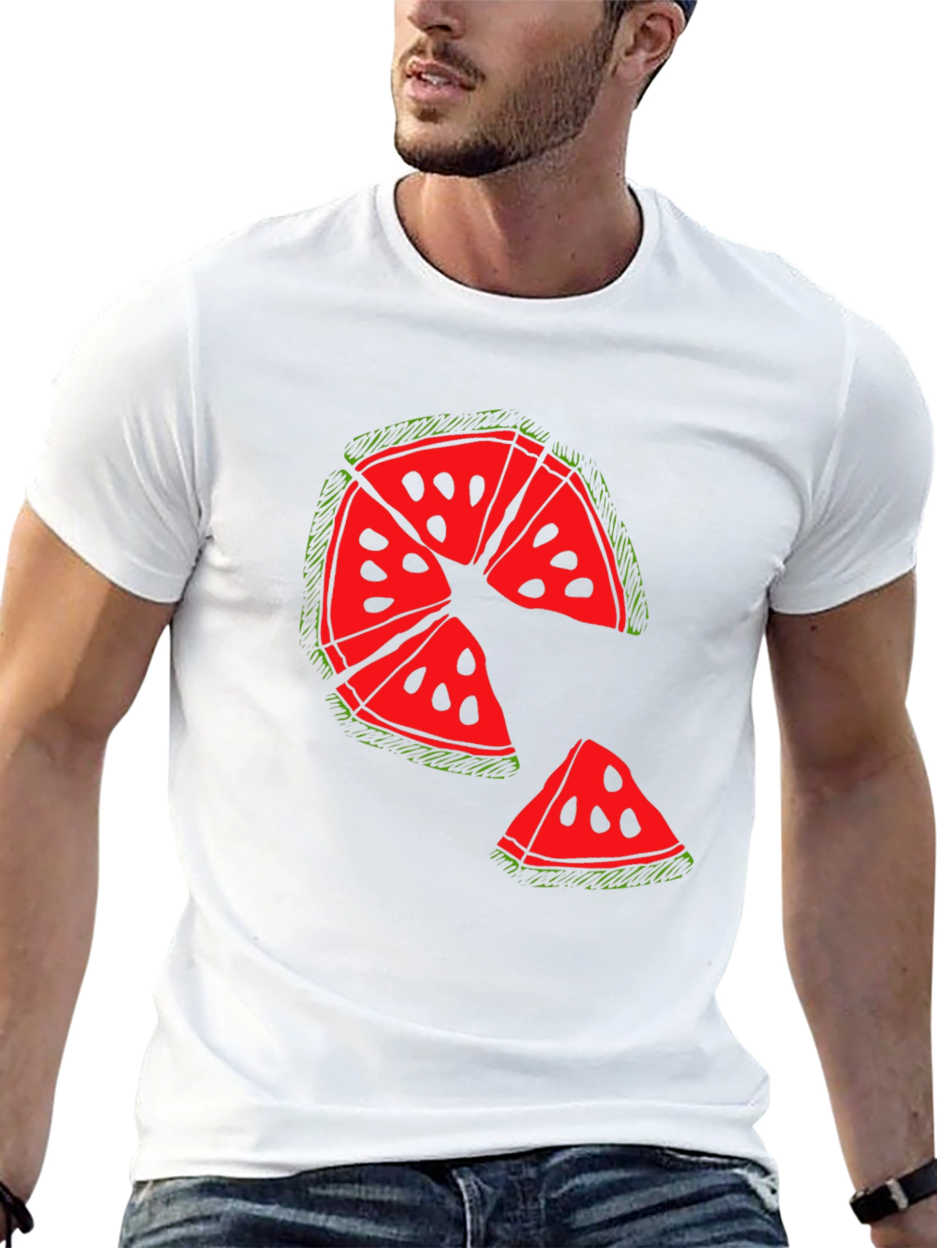 Fun Watermelon Graphic Black T-Shirt