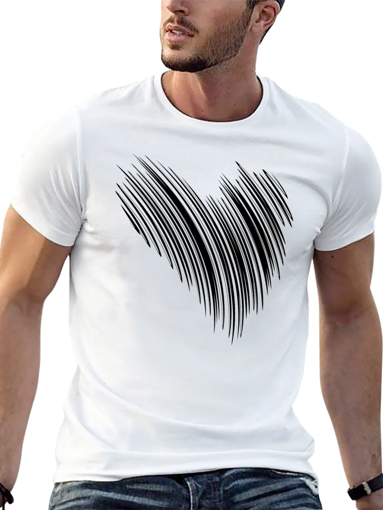 Abstract Claw Mark Black T-Shirt