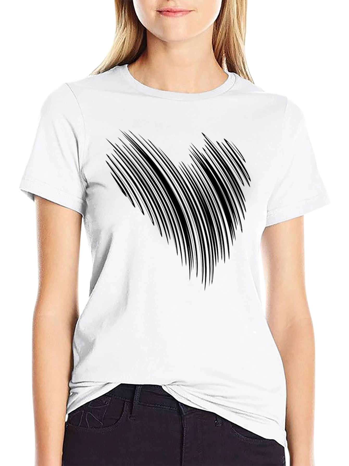 Abstract Claw Mark Black T-Shirt