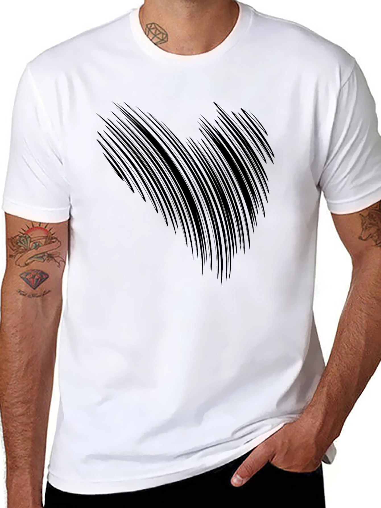 Abstract Claw Mark Black T-Shirt