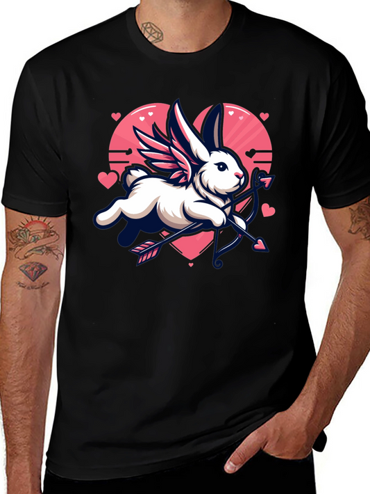 Valentines Day Cupid Bunny Graphic Tee