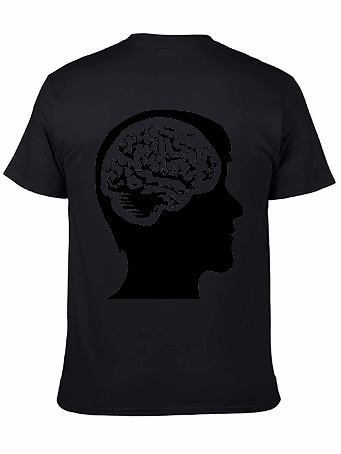 Brain Silhouette T-Shirt - Black Graphic Tee
