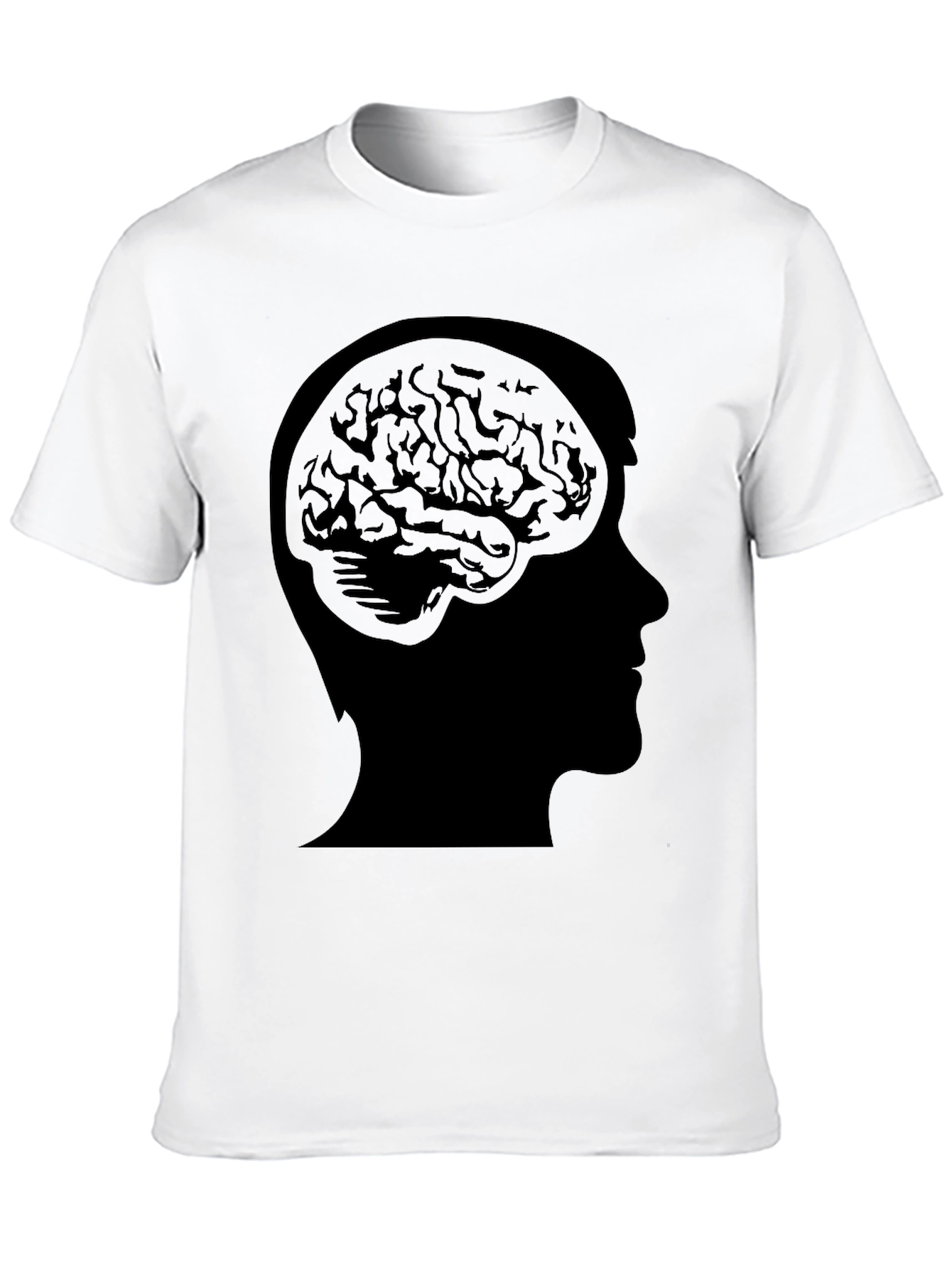 Brain Silhouette T-Shirt - Black Graphic Tee