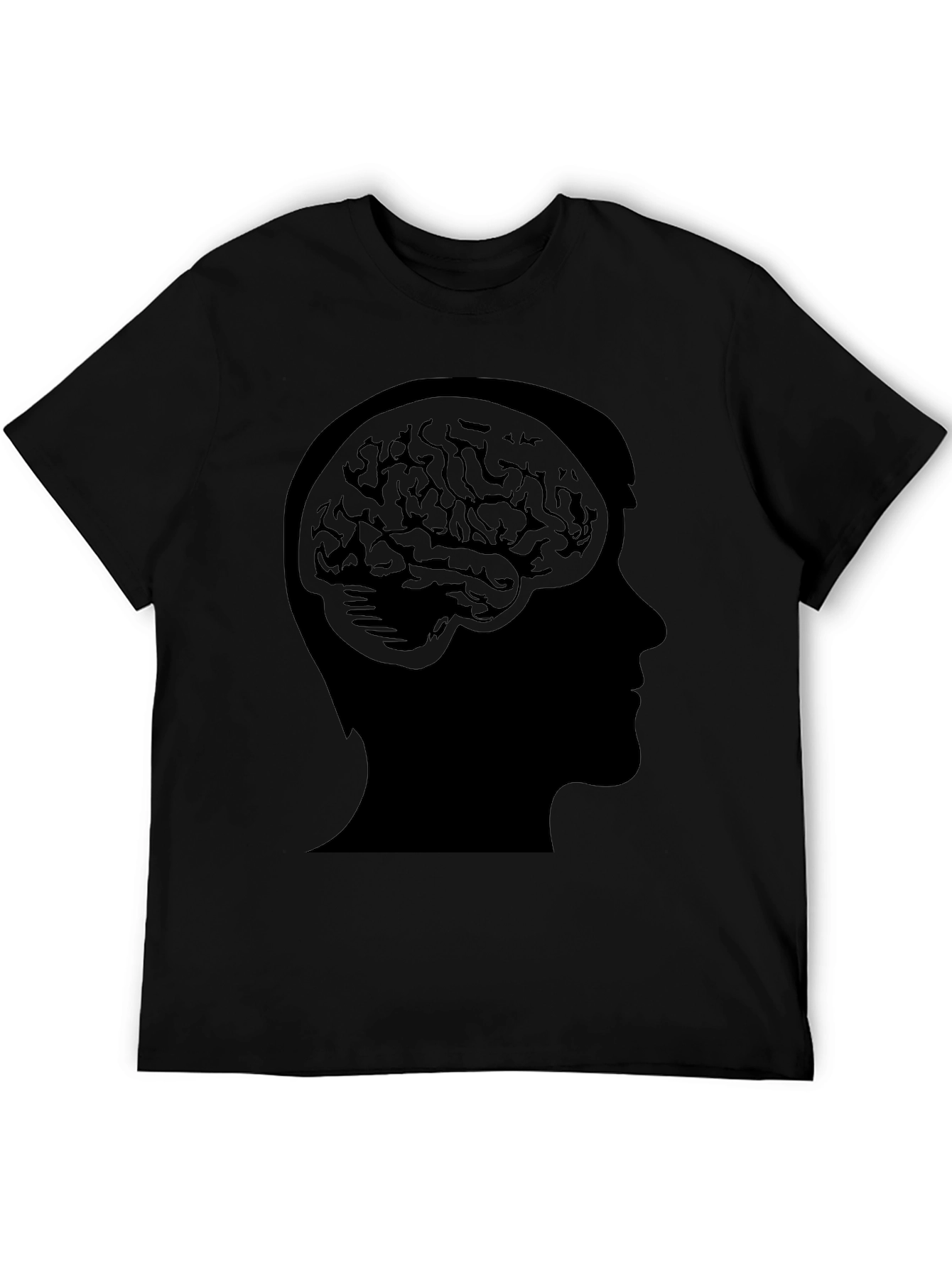 Brain Silhouette T-Shirt - Black Graphic Tee