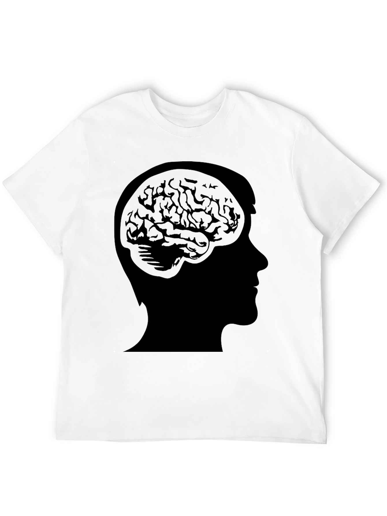 Brain Silhouette T-Shirt - Black Graphic Tee