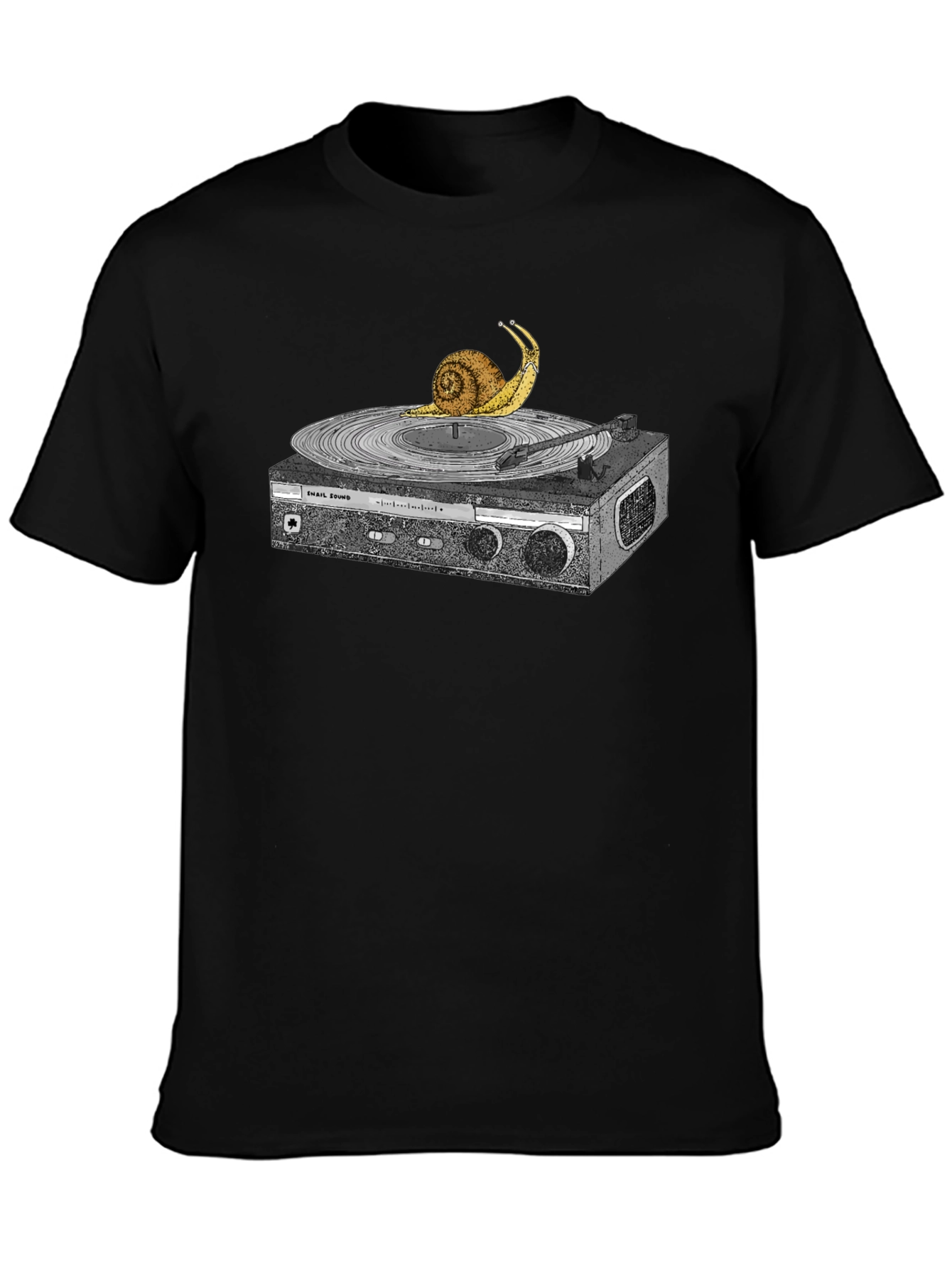 Snail Turntable Graphic Tee - Unique Music Lovers Shirt