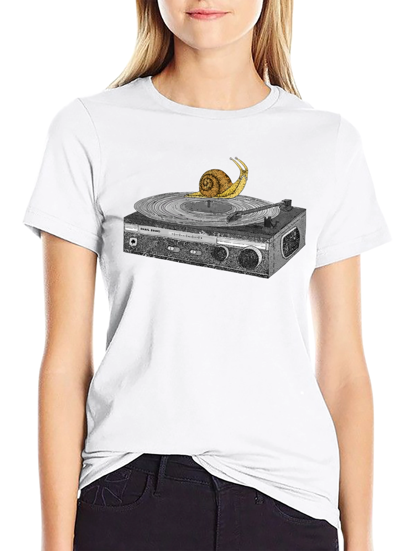 Snail Turntable Graphic Tee - Unique Music Lovers Shirt