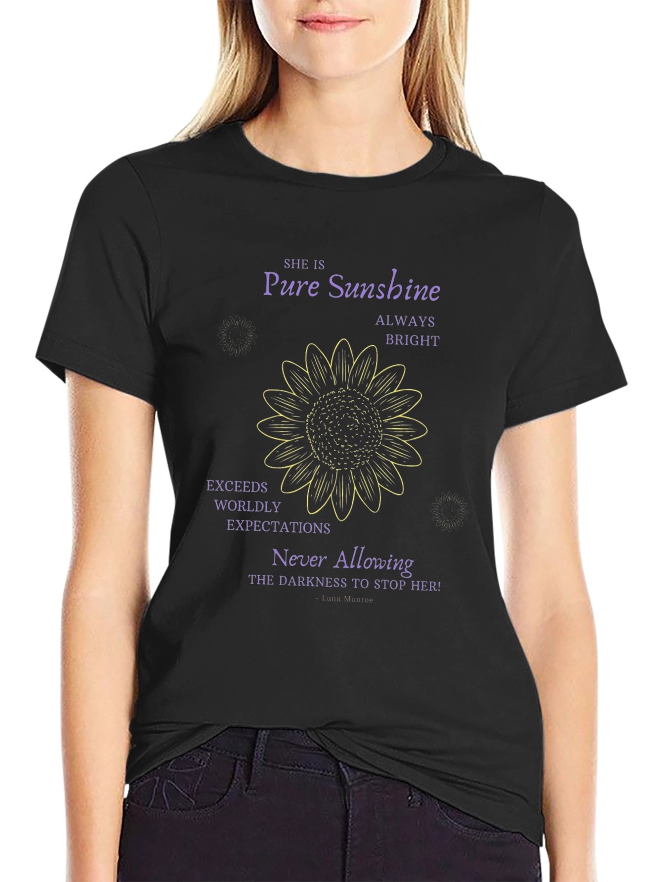 Pure Sunshine Graphic Tee - Inspirational Sunflower Shirt