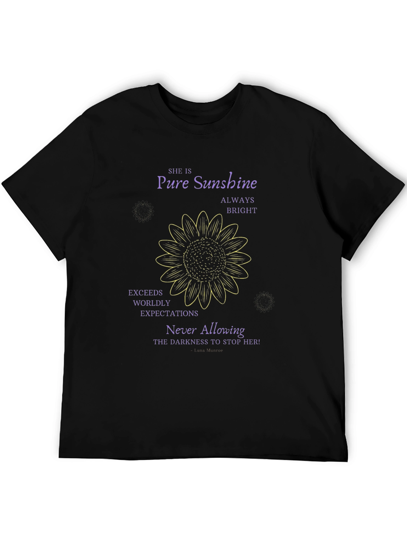Pure Sunshine Graphic Tee - Inspirational Sunflower Shirt