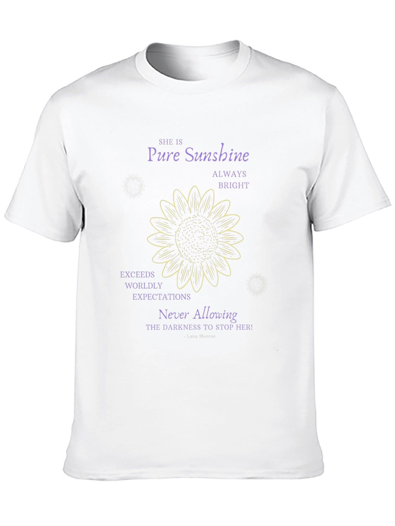 Pure Sunshine Graphic Tee - Inspirational Sunflower Shirt