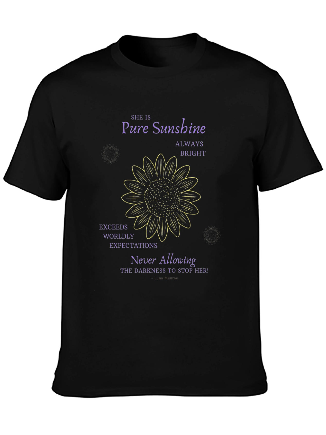 Pure Sunshine Graphic Tee - Inspirational Sunflower Shirt