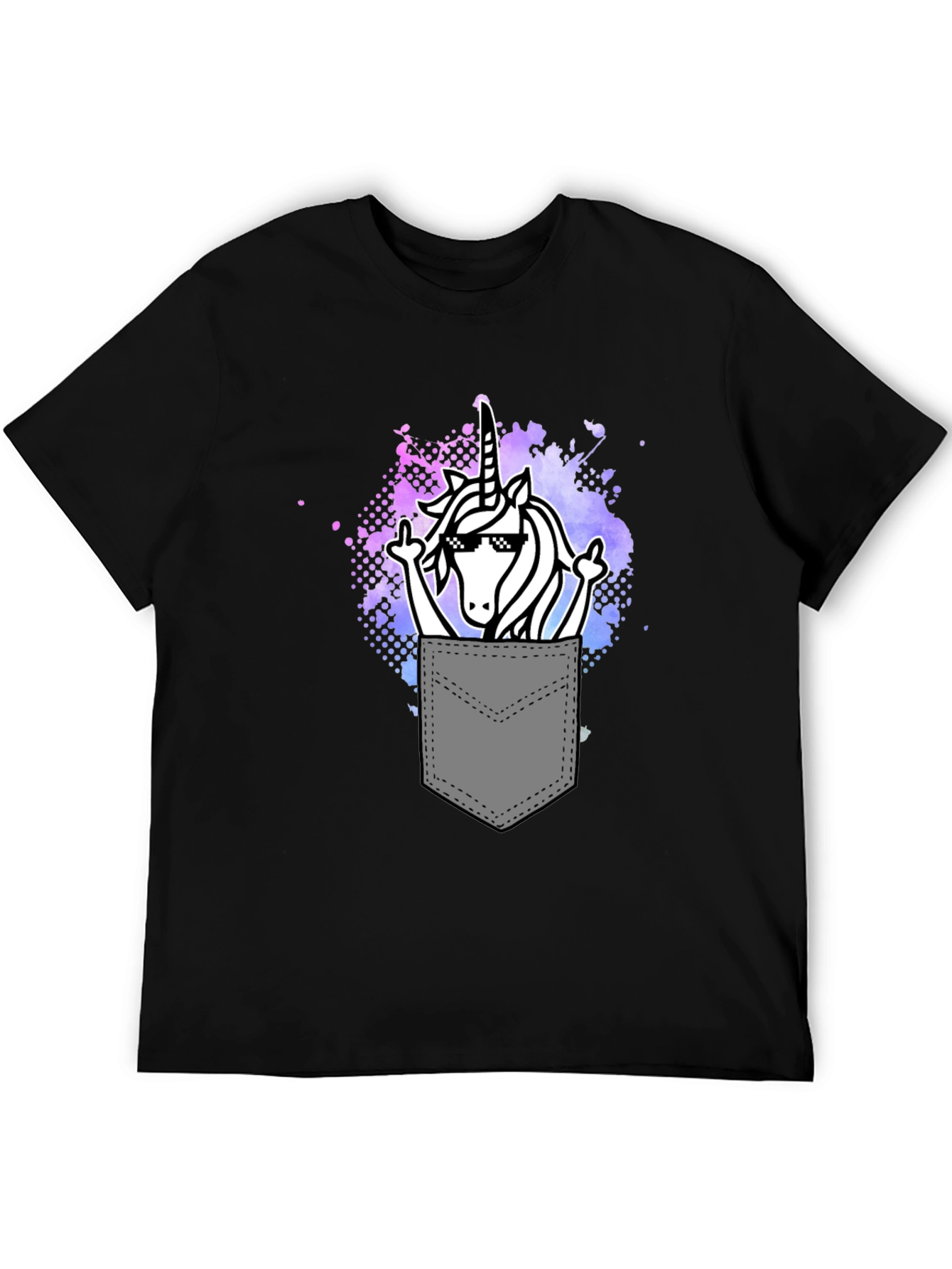 Unicorn Pocket T-Shirt Funny Graphic Tee