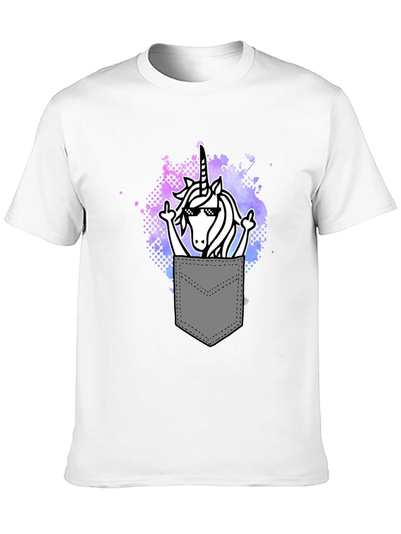Unicorn Pocket T-Shirt Funny Graphic Tee