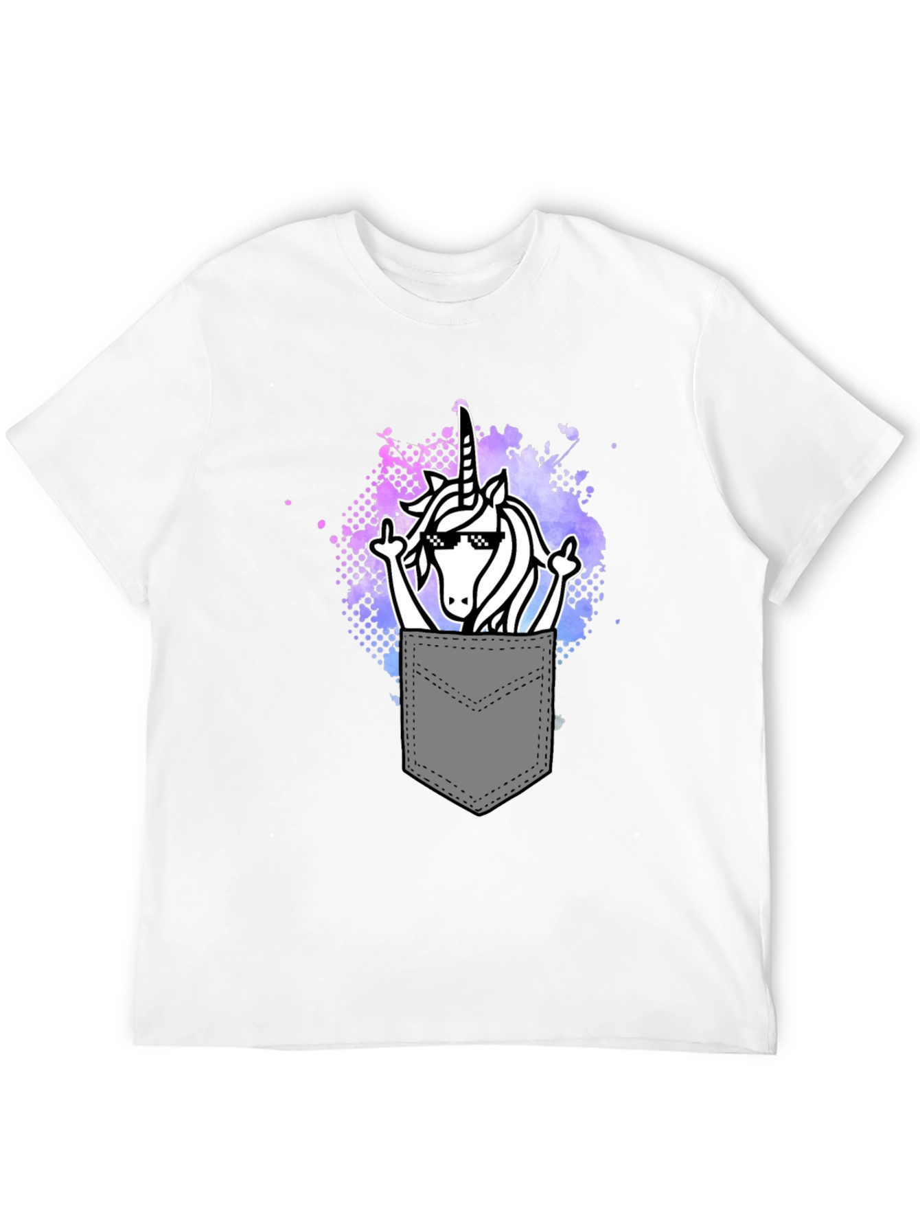 Unicorn Pocket T-Shirt Funny Graphic Tee