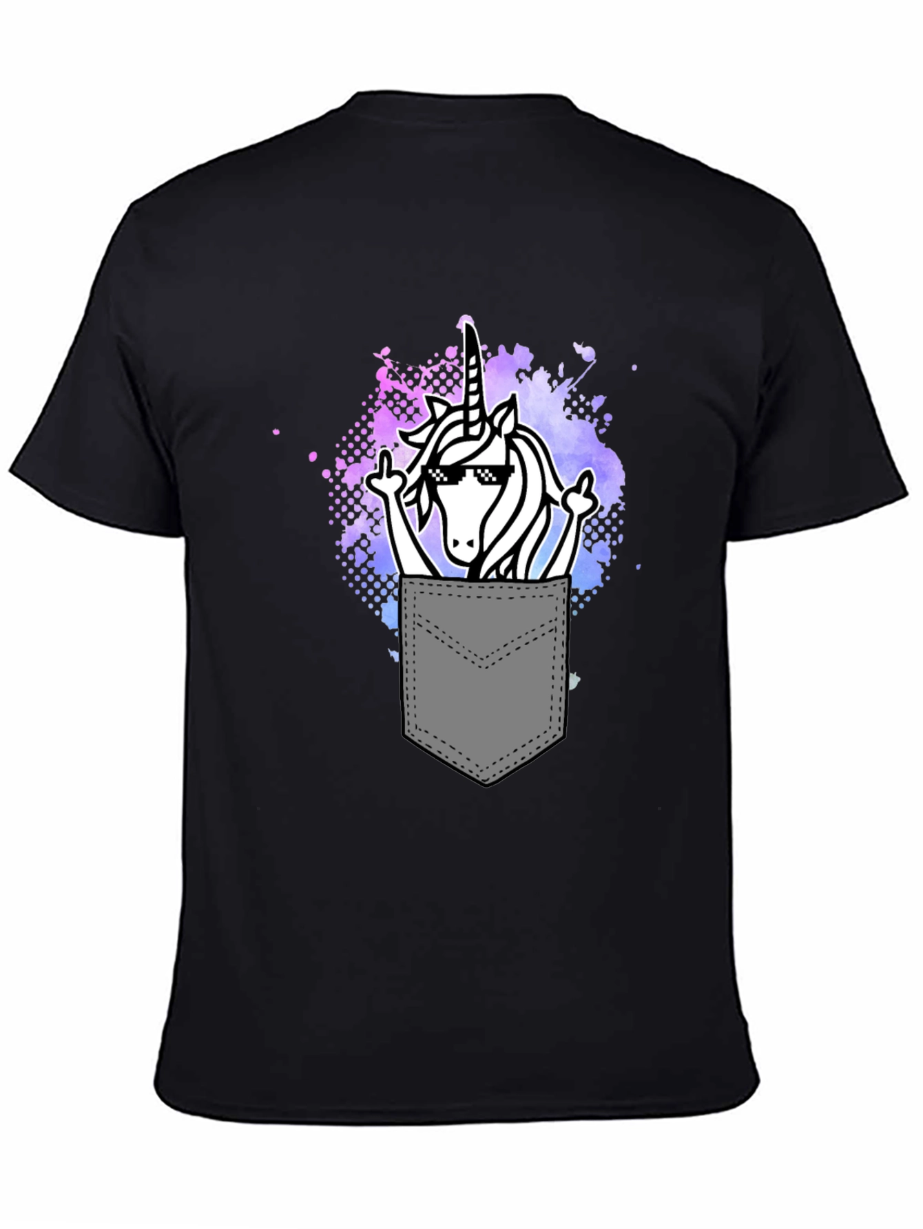 Unicorn Pocket T-Shirt Funny Graphic Tee