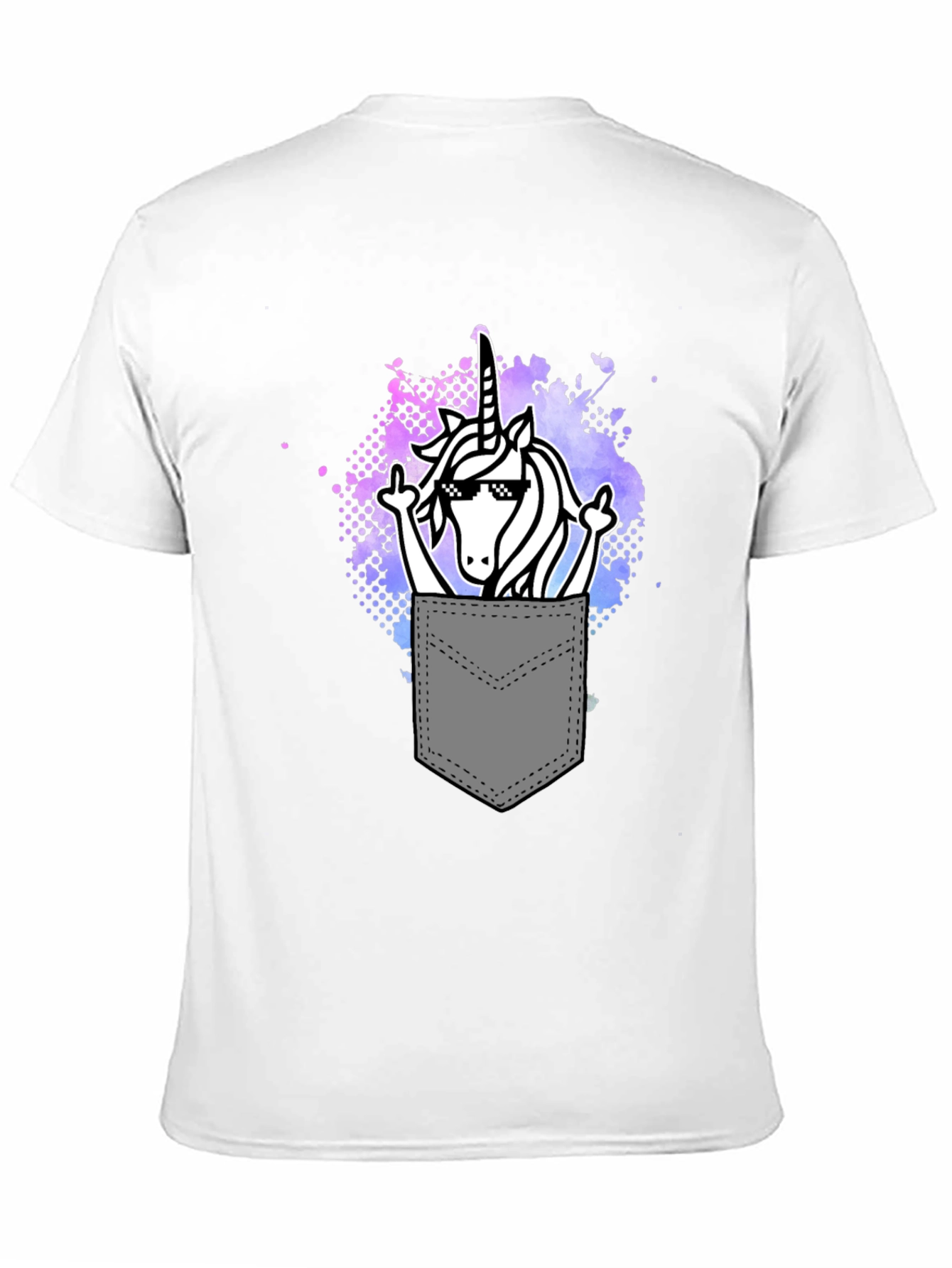 Unicorn Pocket T-Shirt Funny Graphic Tee