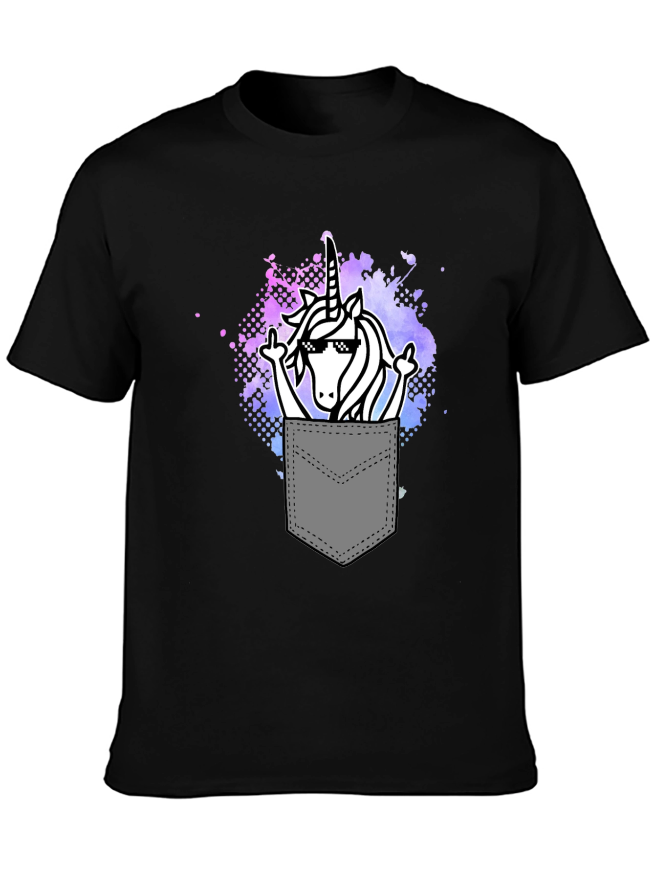 Unicorn Pocket T-Shirt Funny Graphic Tee