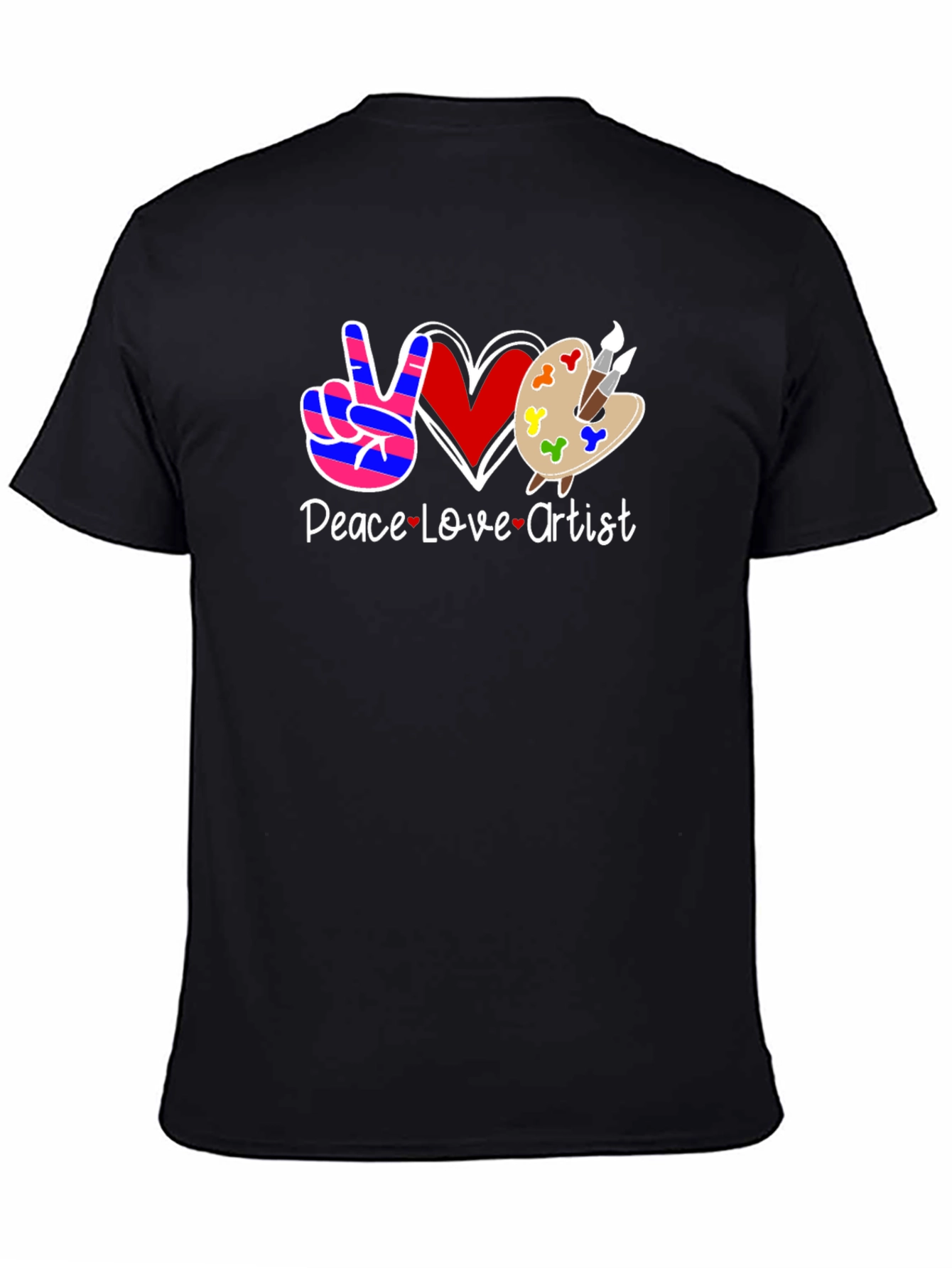 Peace Love Artist Graphic Tee - Black T-Shirt