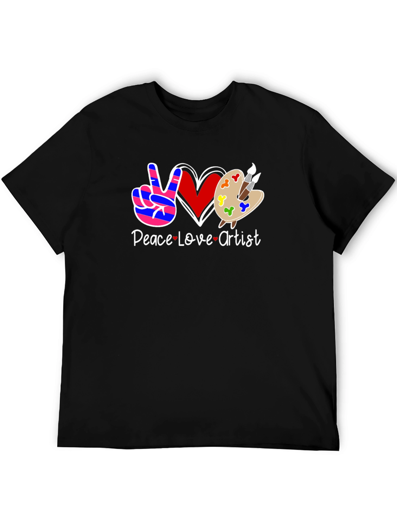 Peace Love Artist Graphic Tee - Black T-Shirt