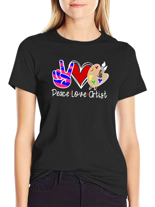 Peace Love Artist Graphic Tee - Black T-Shirt