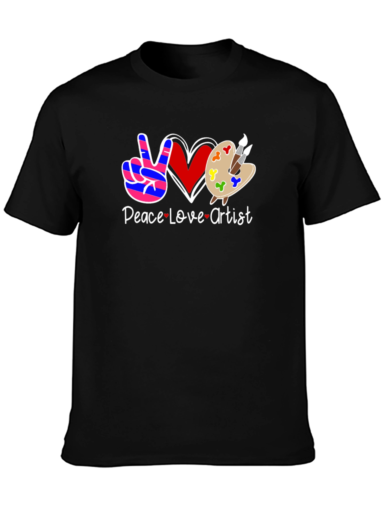 Peace Love Artist Graphic Tee - Black T-Shirt