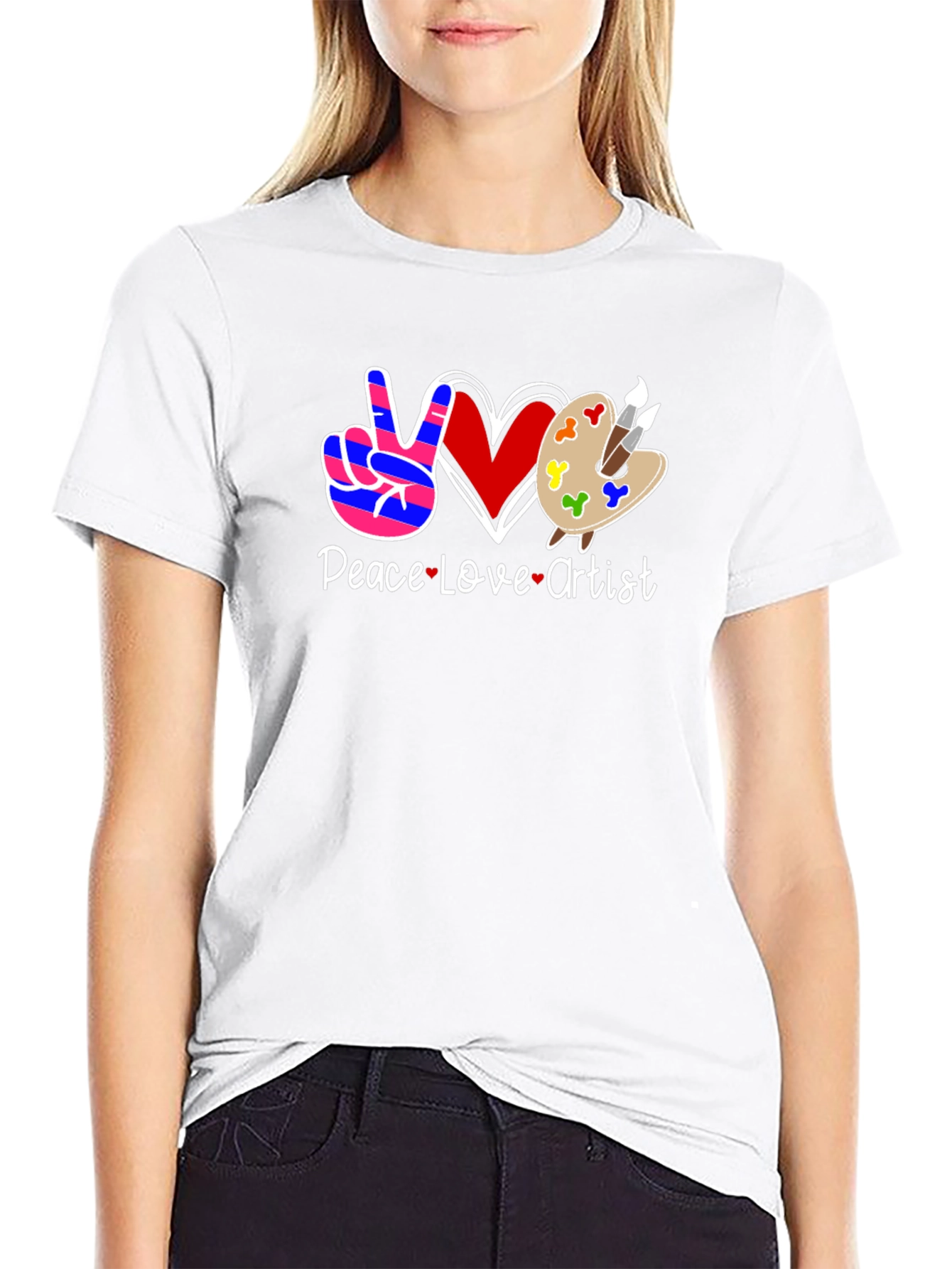 Peace Love Artist Graphic Tee - Black T-Shirt